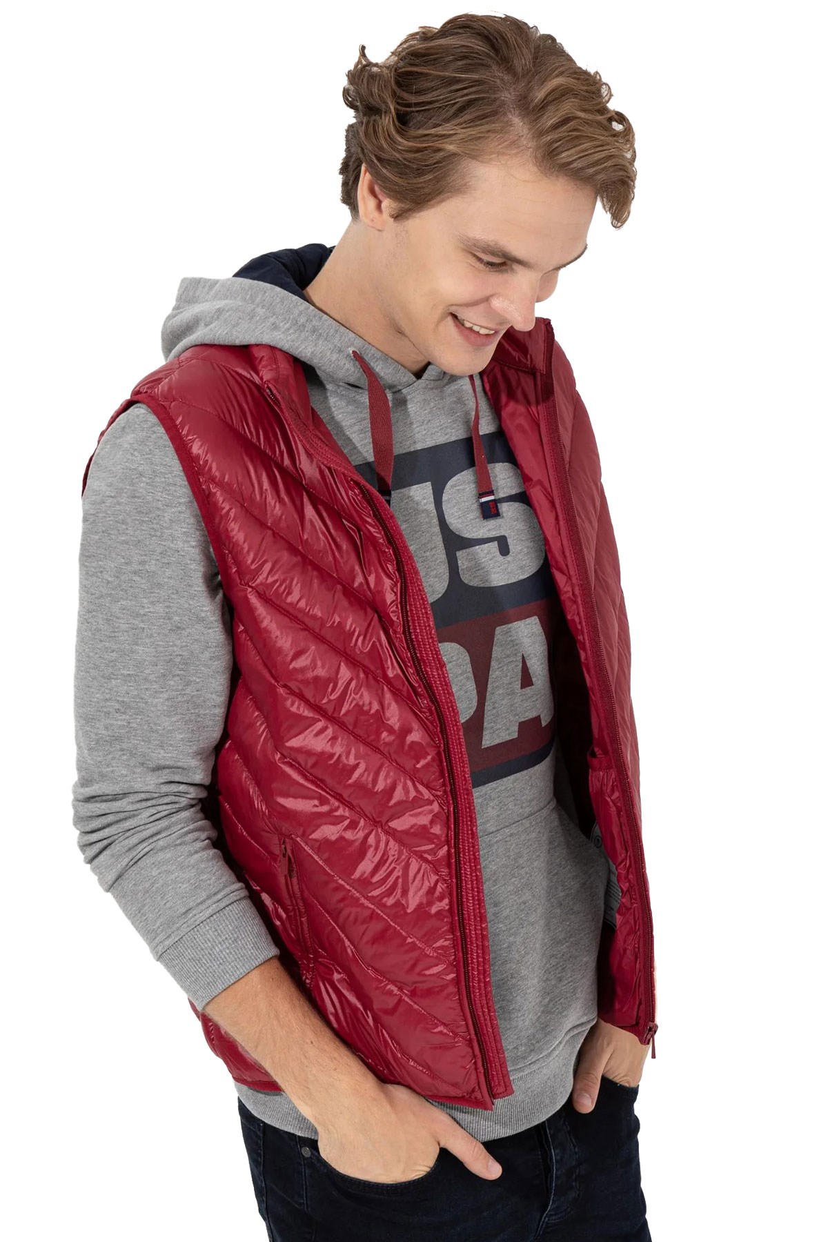 U.S. Polo Assn. Erkek Yelek 50254450-VR223 Kırmızı
