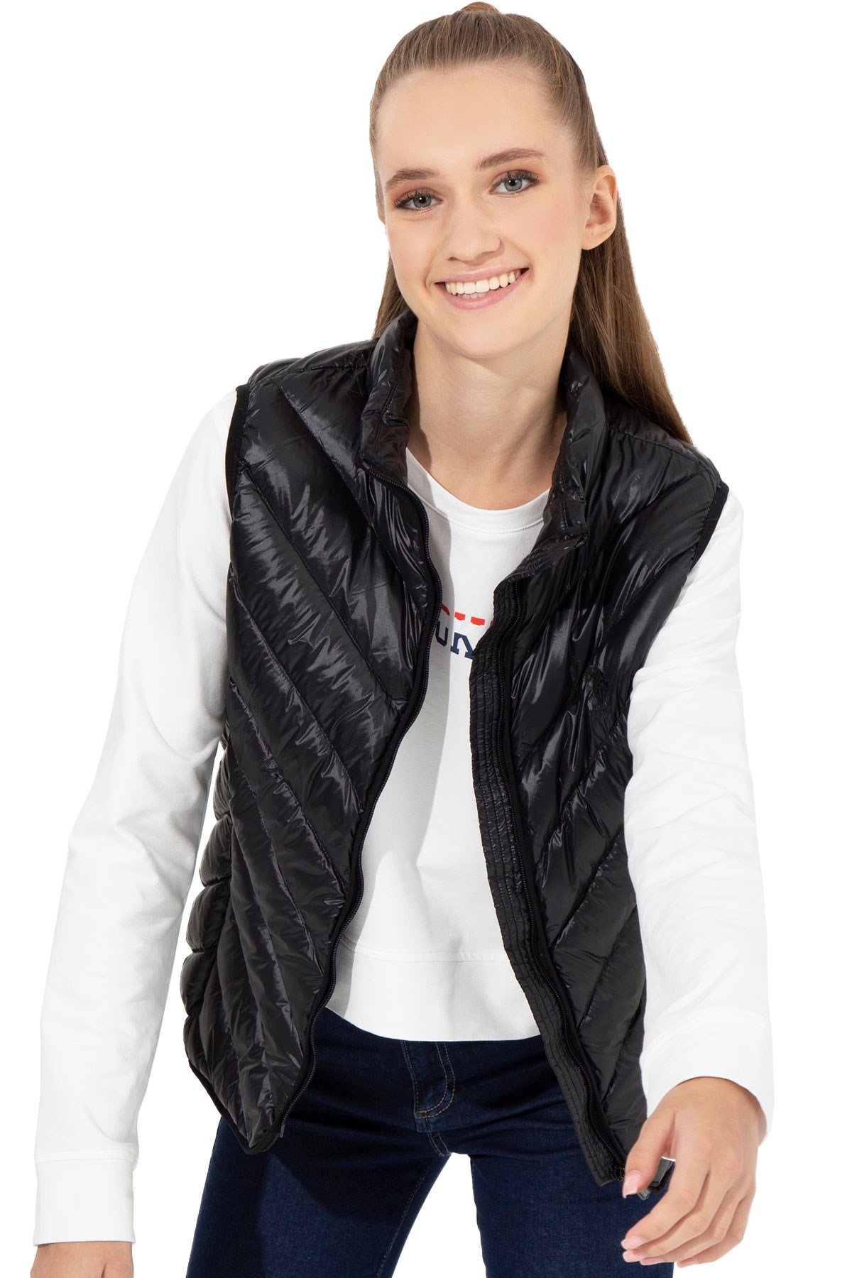 U.S. Polo Assn. Kadın Yelek 50254455-VR046 Siyah
