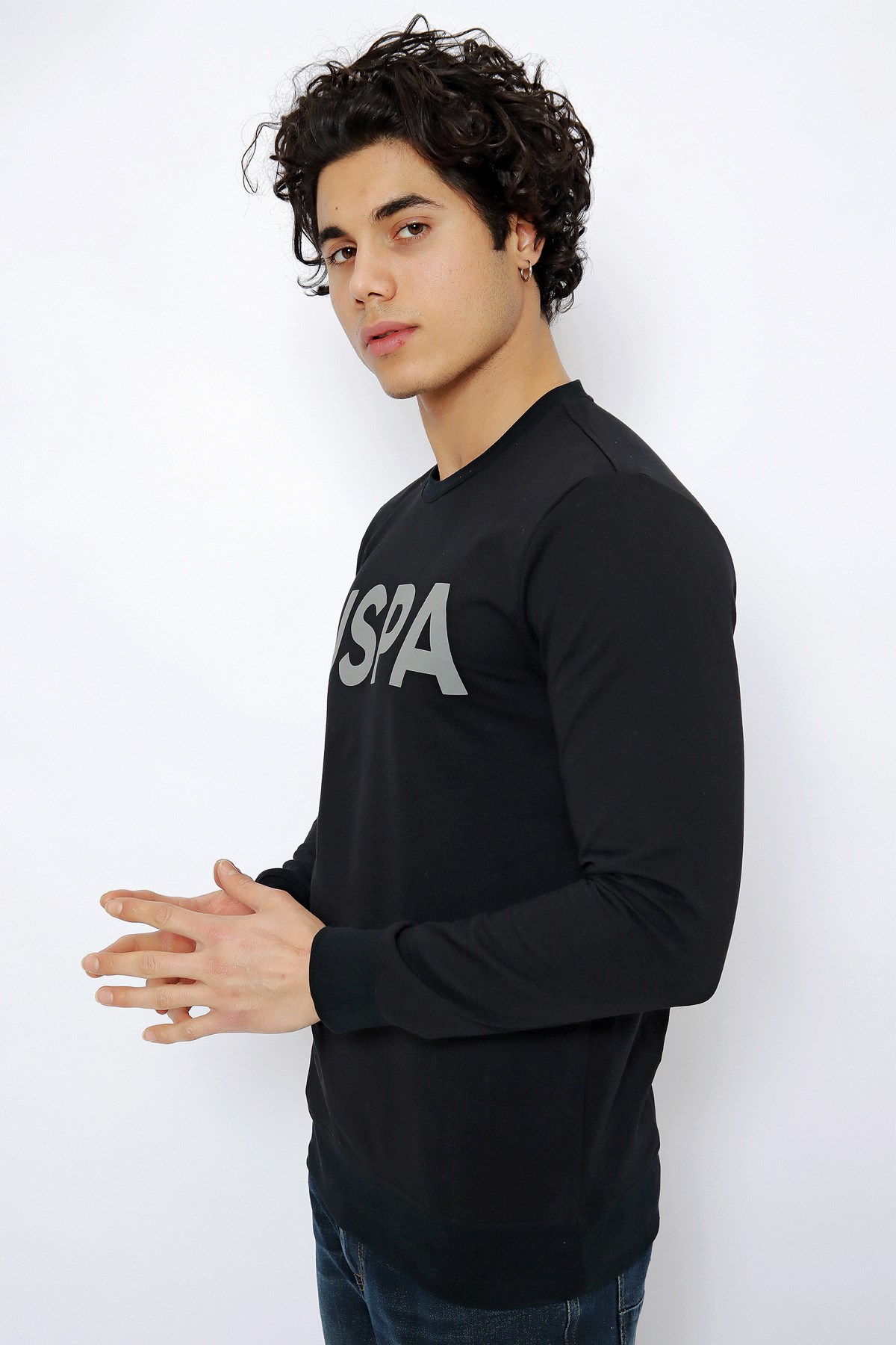 U.S. Polo Assn. Erkek Sweatshirt 50254504-VR046 Siyah