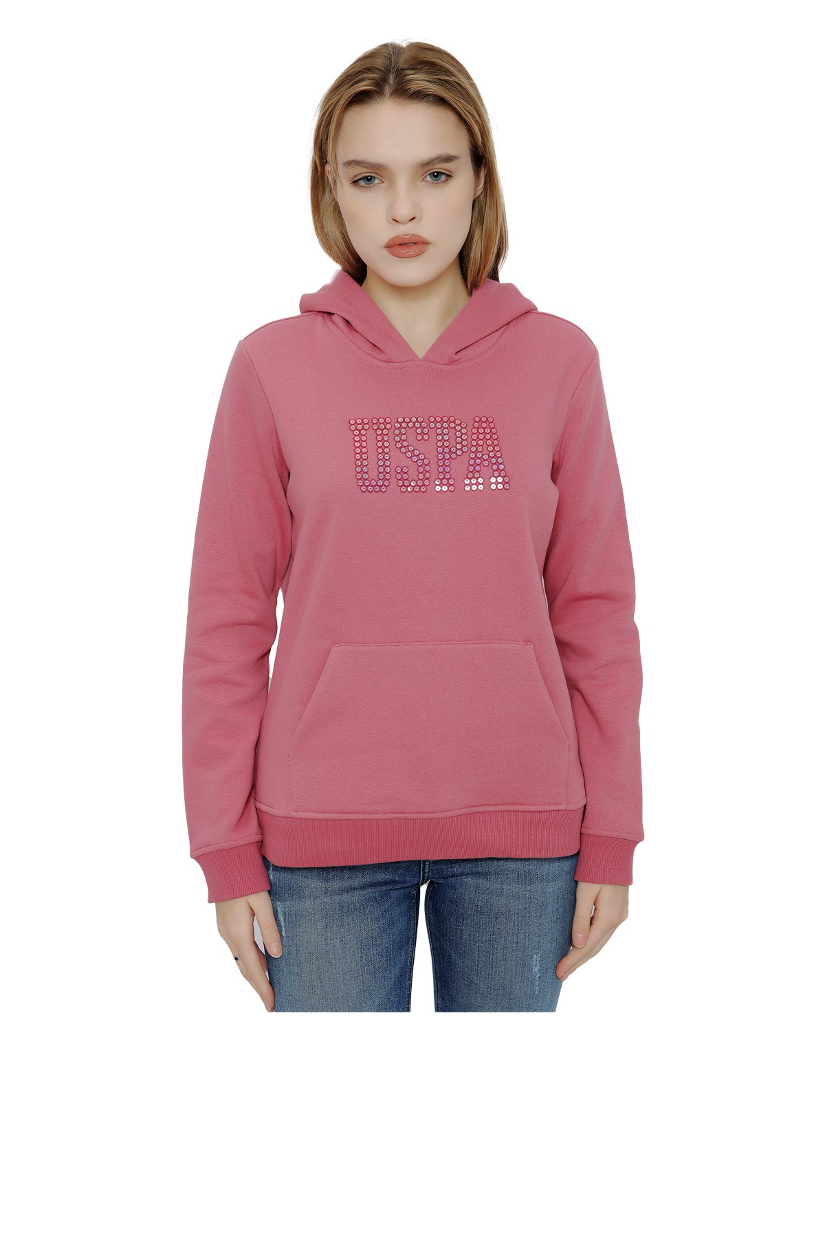 U.S. Polo Assn. Kadın Sweatshirt 50256249-VR167 Pembe