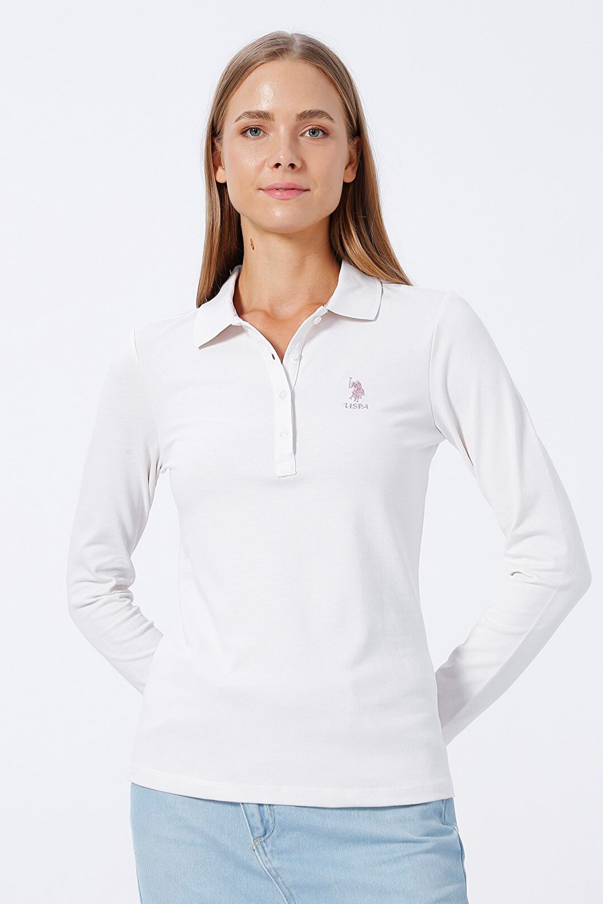 U.S. Polo Assn. Kadın Sweatshirt 50256259-VR019 Beyaz