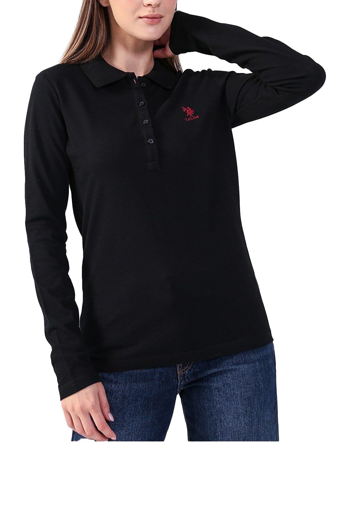 U.S. Polo Assn. Kadın Sweatshirt 50256259-VR046 Siyah