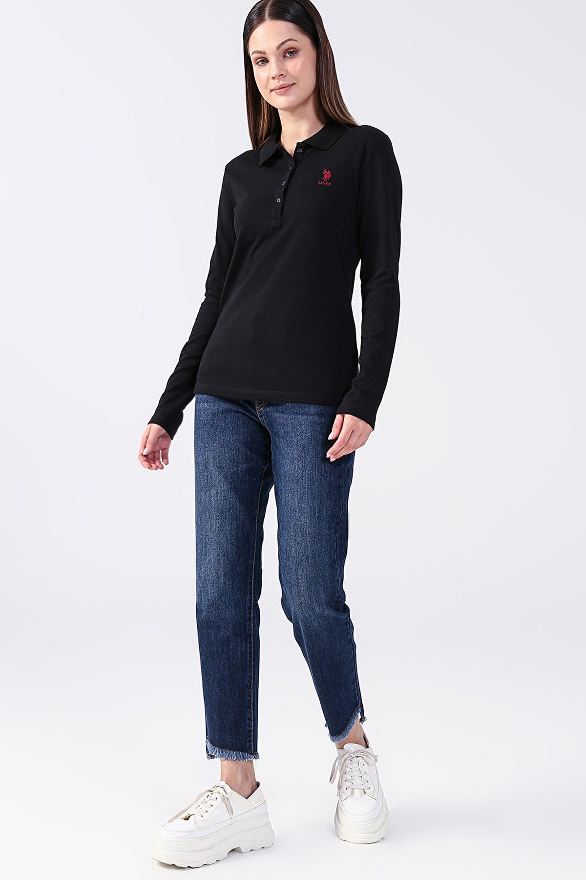 U.S. Polo Assn. Kadın Sweatshirt 50256259-VR046 Siyah