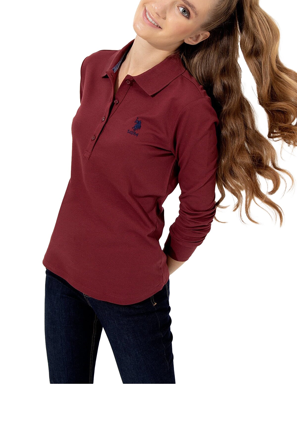 U.S. Polo Assn. Kadın Sweatshirt 50256259-VR223 Kırmızı