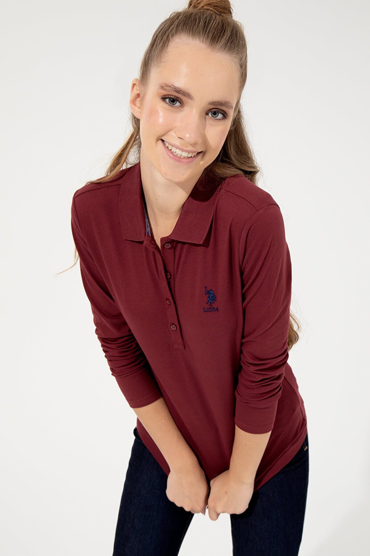 U.S. Polo Assn. Kadın Sweatshirt 50256259-VR223 Kırmızı