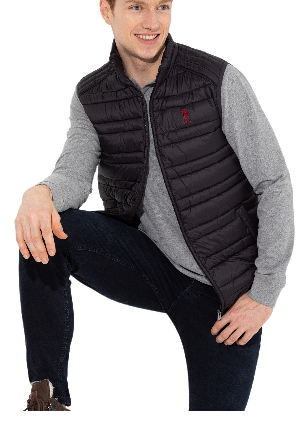 U.S. Polo Assn. Erkek Yelek 50256535-VR046 Siyah