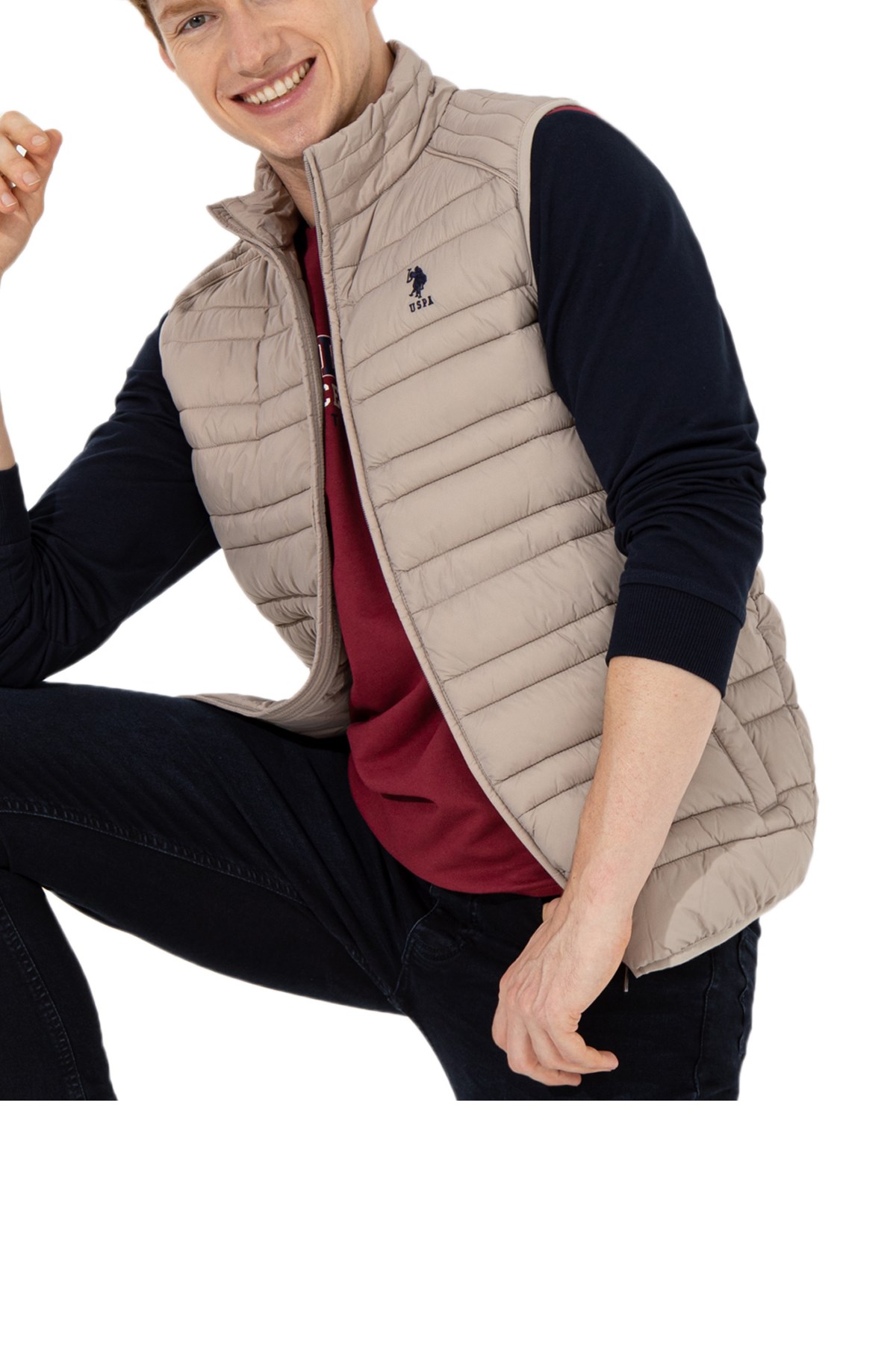 U.S. Polo Assn. Erkek Yelek 50256535-VR049 Gri