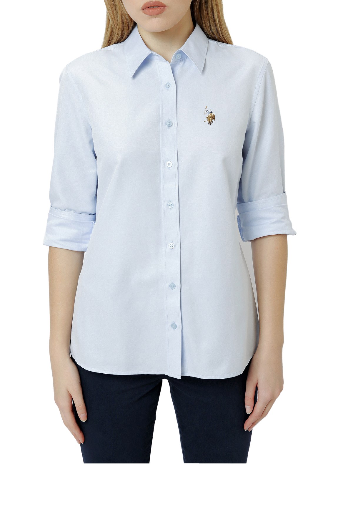 U.S. Polo Assn. Kadın Gömlek 50256672-VR003 Mavi