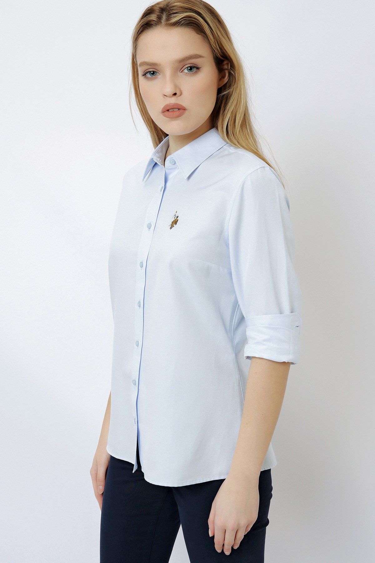 U.S. Polo Assn. Kadın Gömlek 50256672-VR003 Mavi