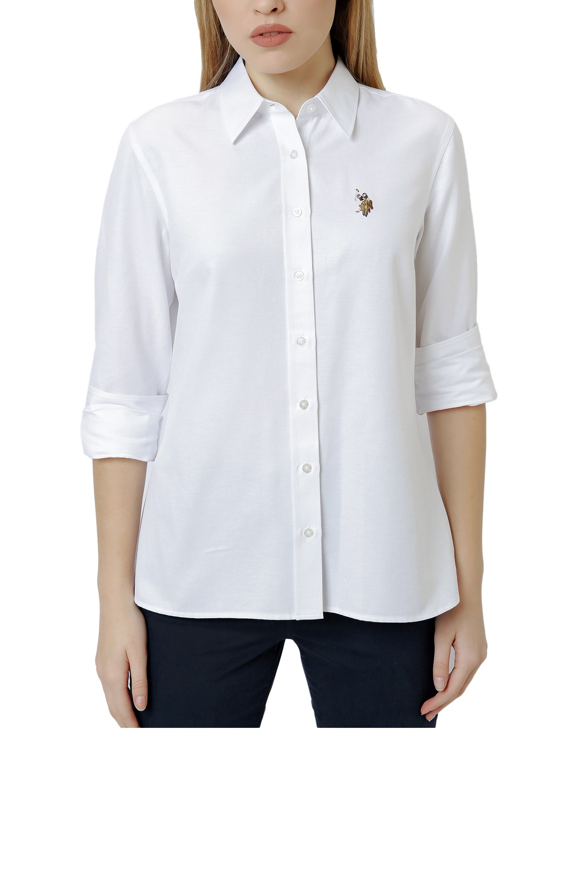 U.S. Polo Assn. Kadın Gömlek 50256672-VR013 Beyaz