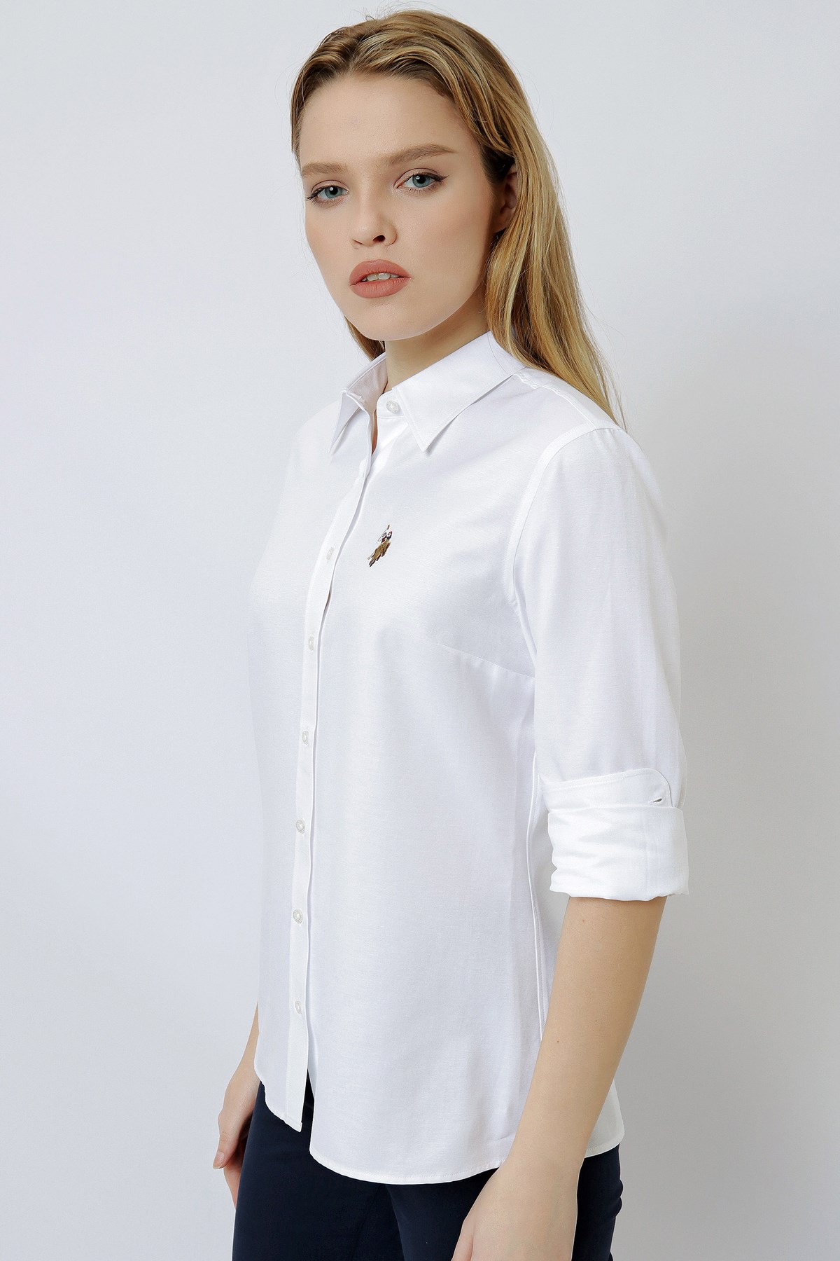 U.S. Polo Assn. Kadın Gömlek 50256672-VR013 Beyaz