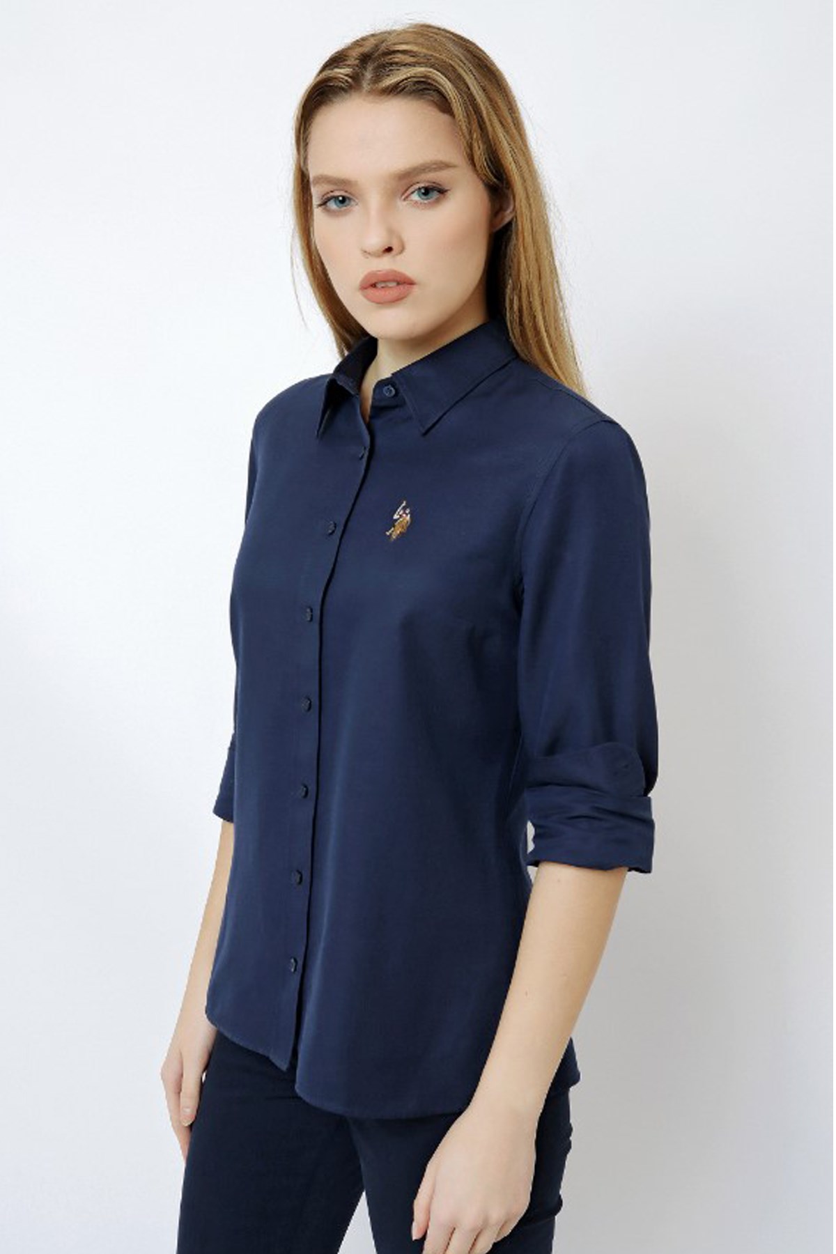 U.S. Polo Assn. Kadın Gömlek 50256672-VR033 Lacivert