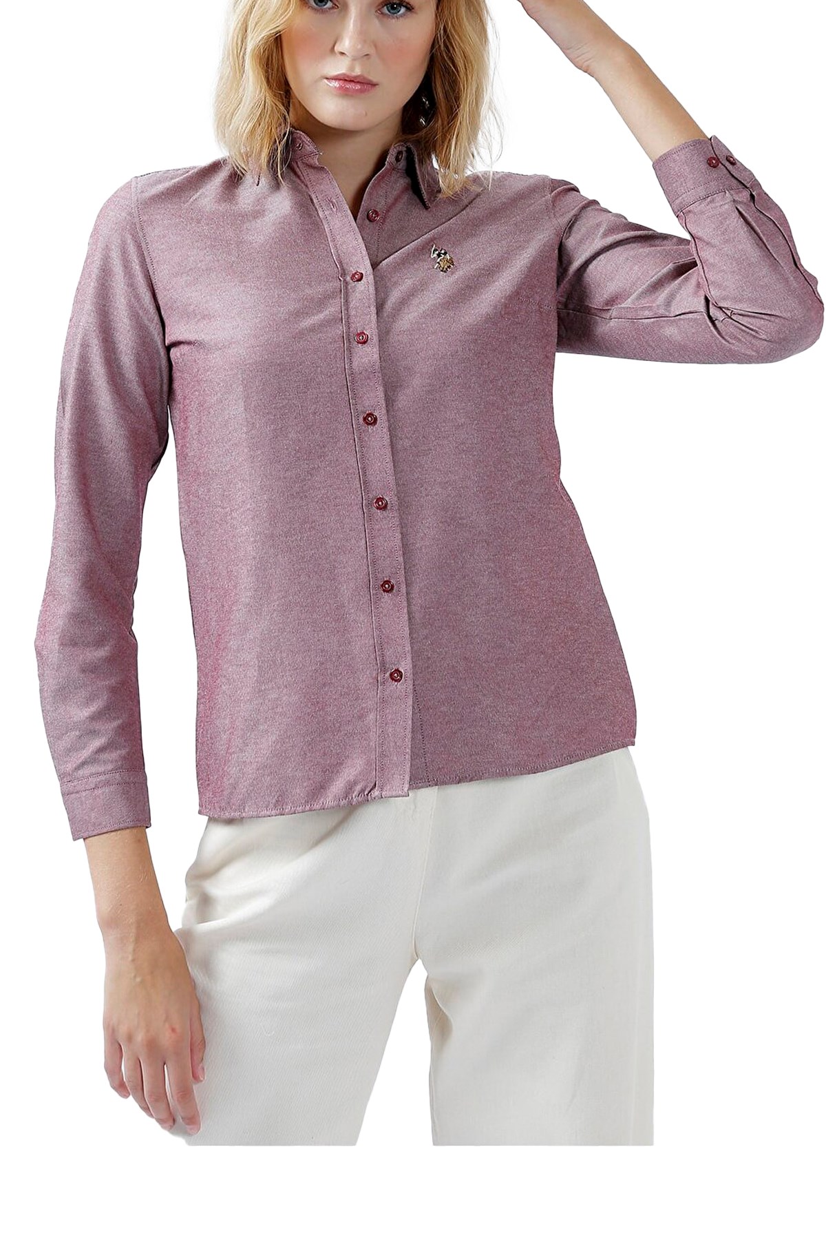 U.S. Polo Assn. Kadın Gömlek 50256672-VR223 Kırmızı