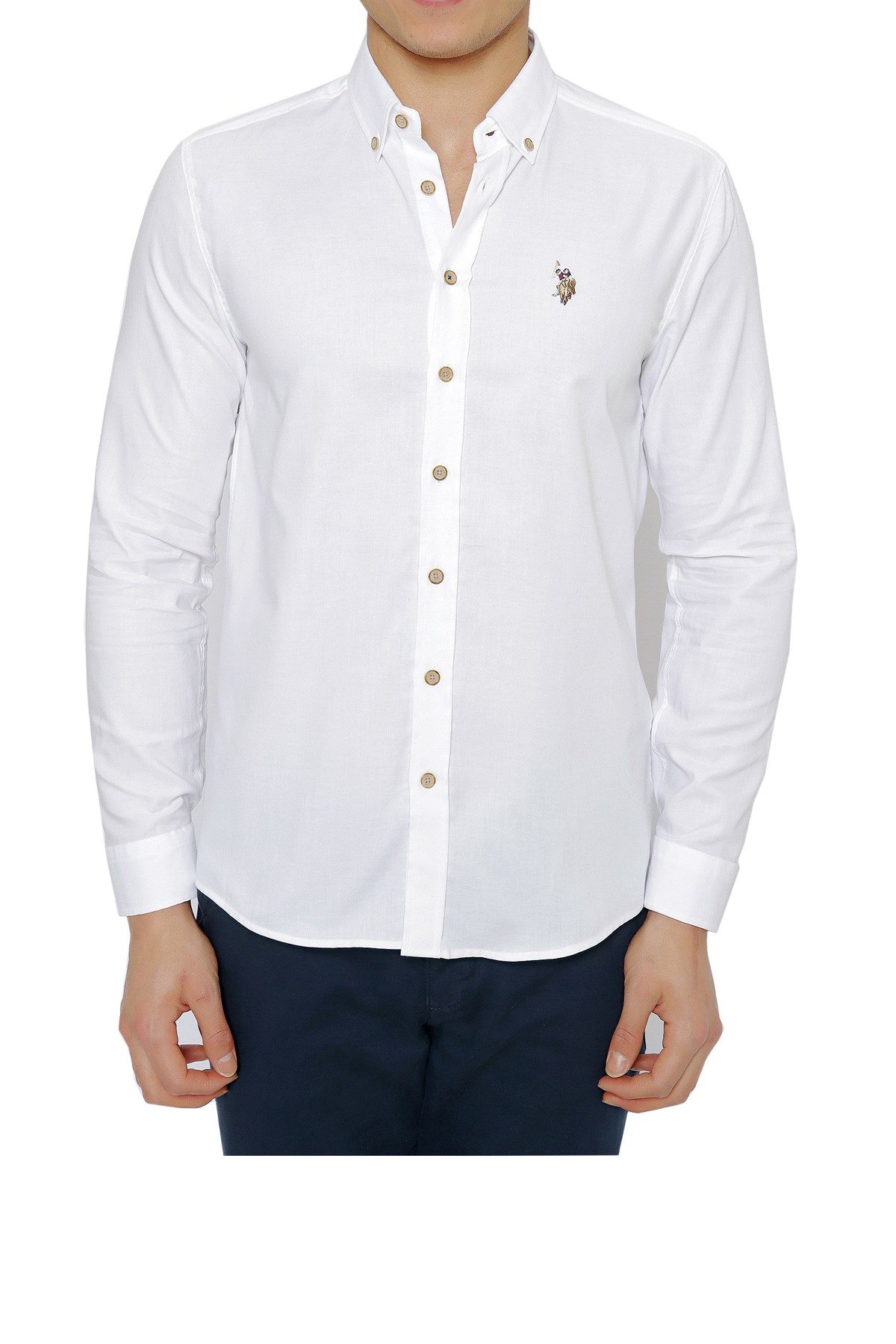 U.S. Polo Assn. Erkek Gömlek 50256694-VR013 Beyaz