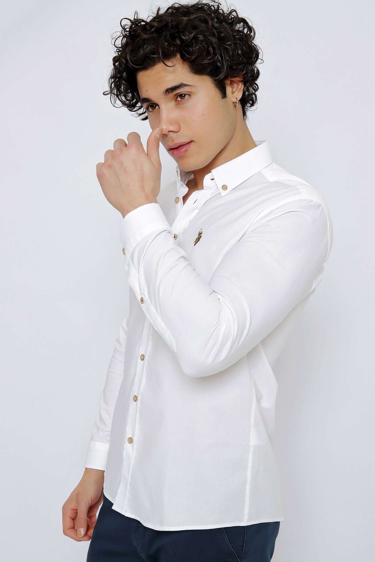 U.S. Polo Assn. Erkek Gömlek 50256694-VR013 Beyaz