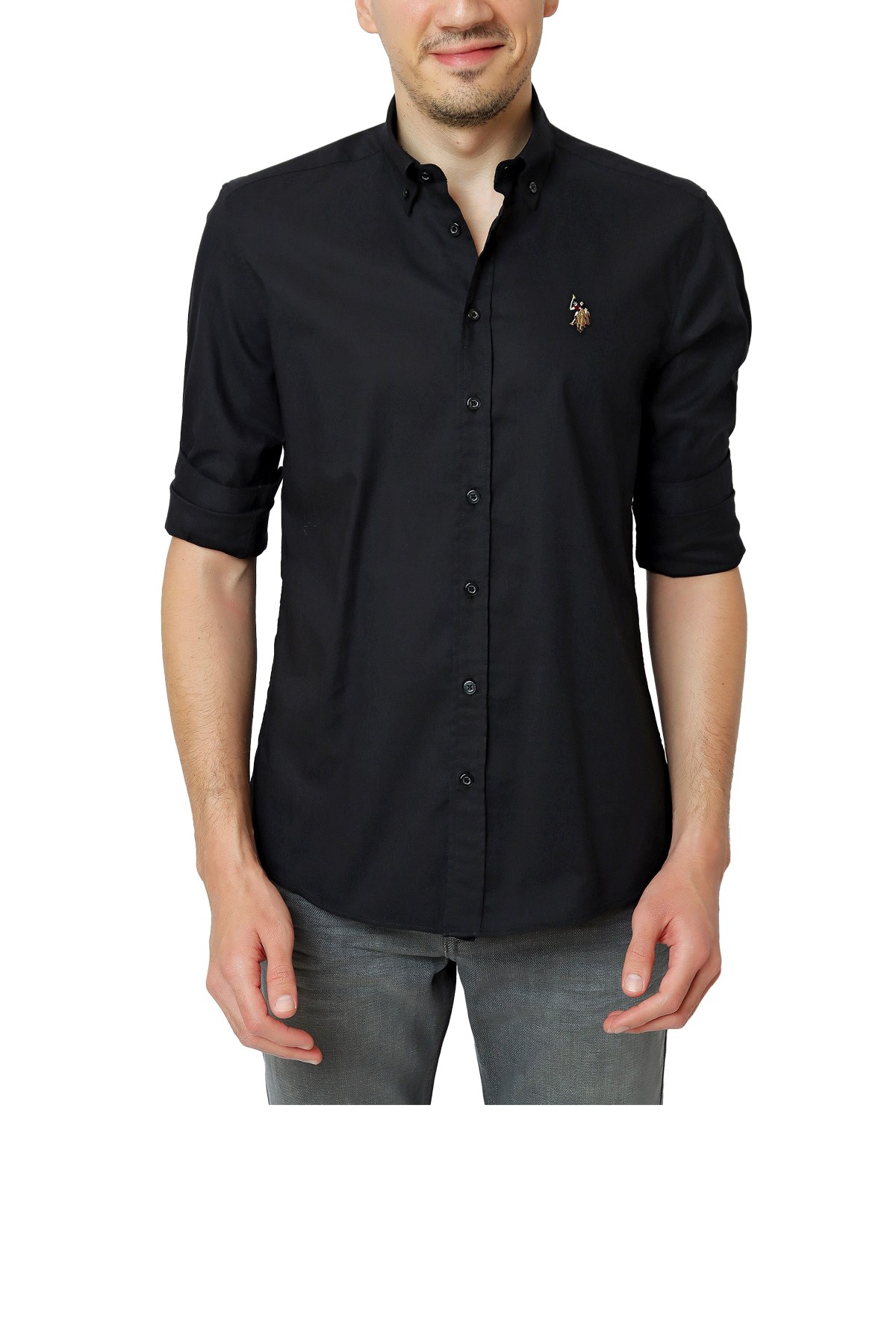 U.S. Polo Assn. Erkek Gömlek 50256694-VR046 Siyah