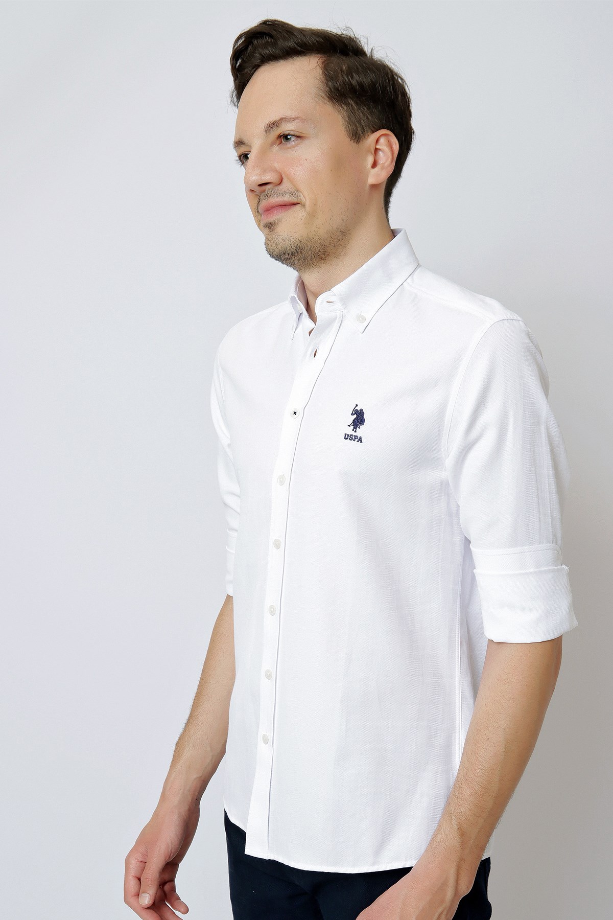 U.S. Polo Assn. Erkek Gömlek 50256733-VR013 Beyaz