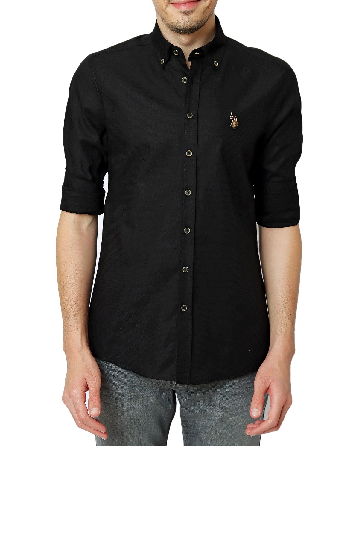 U.S. Polo Assn. Erkek Gömlek 50256733-VR046 Siyah