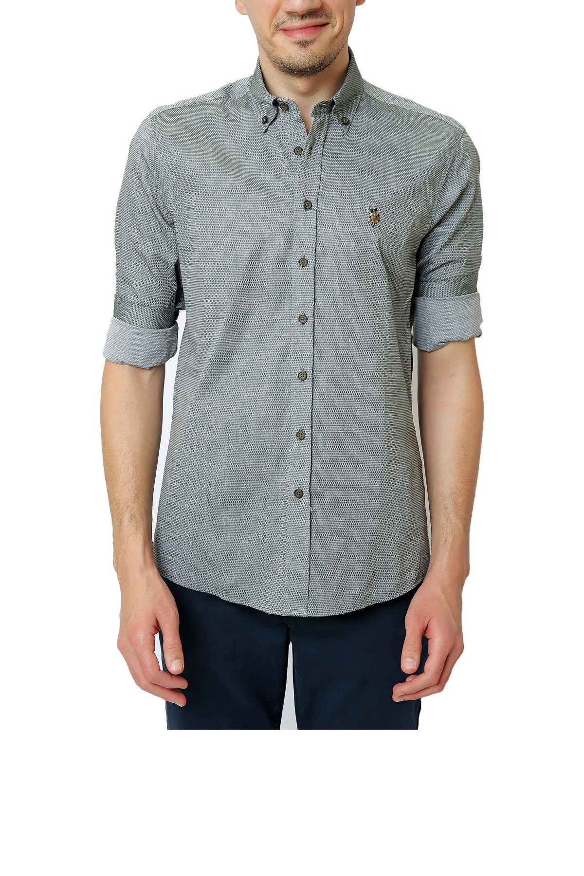 U.S. Polo Assn. Erkek Gömlek 50256733-VR079 Yeşil