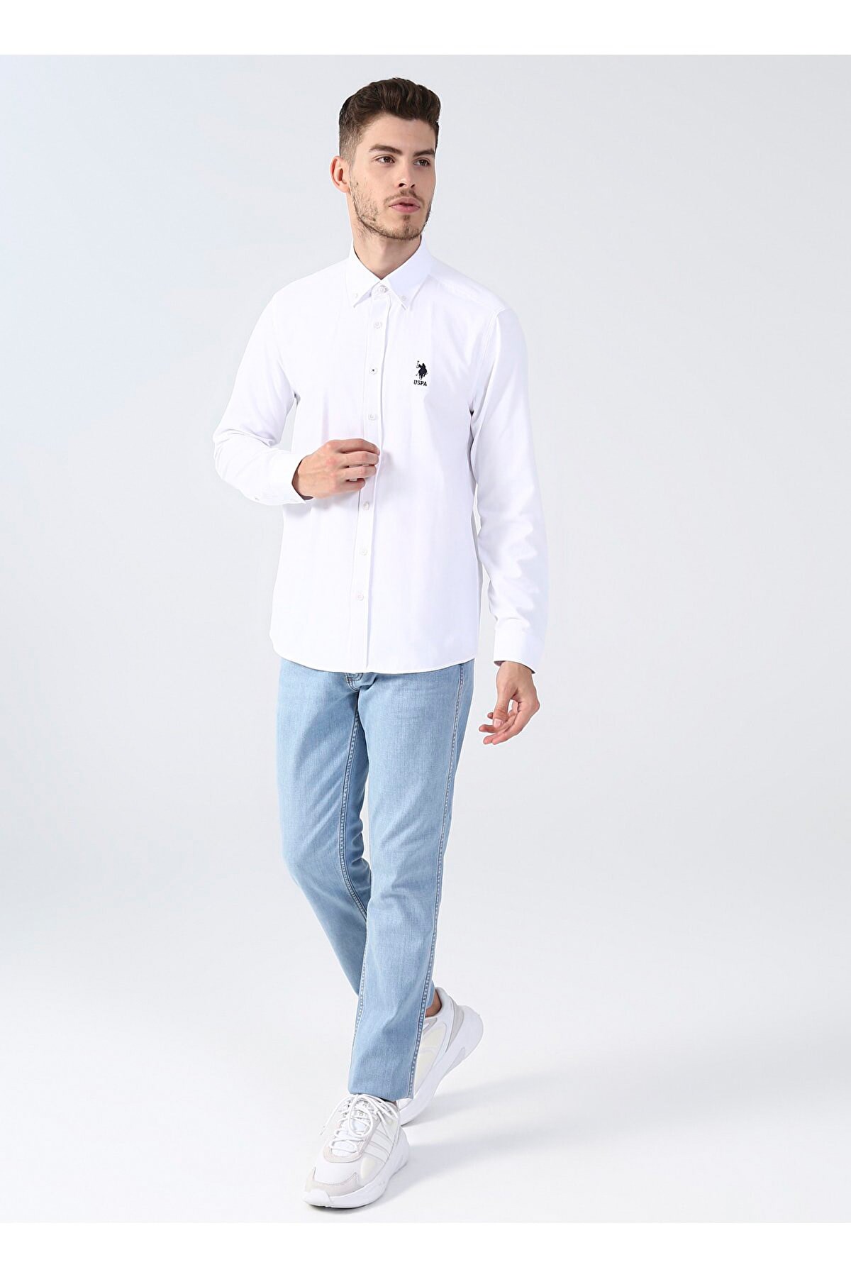 U.S. Polo Assn. Erkek Gömlek 50256741-VR013 Beyaz