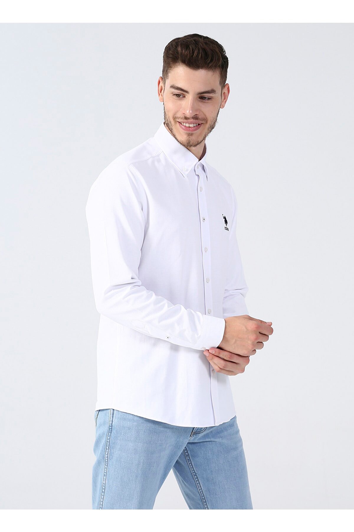 U.S. Polo Assn. Erkek Gömlek 50256741-VR013 Beyaz