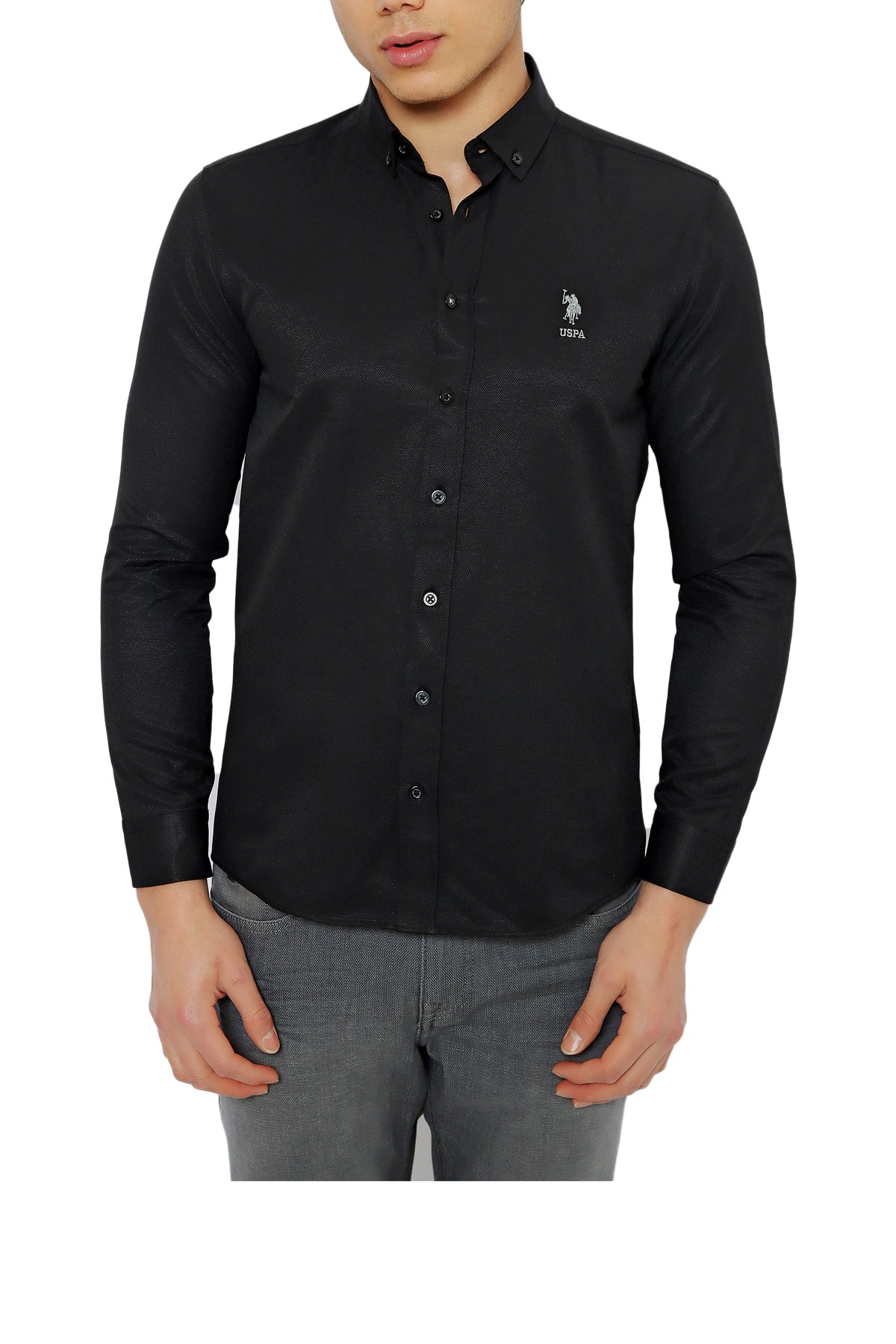 U.S. Polo Assn. Erkek Gömlek 50256741-VR046 Siyah