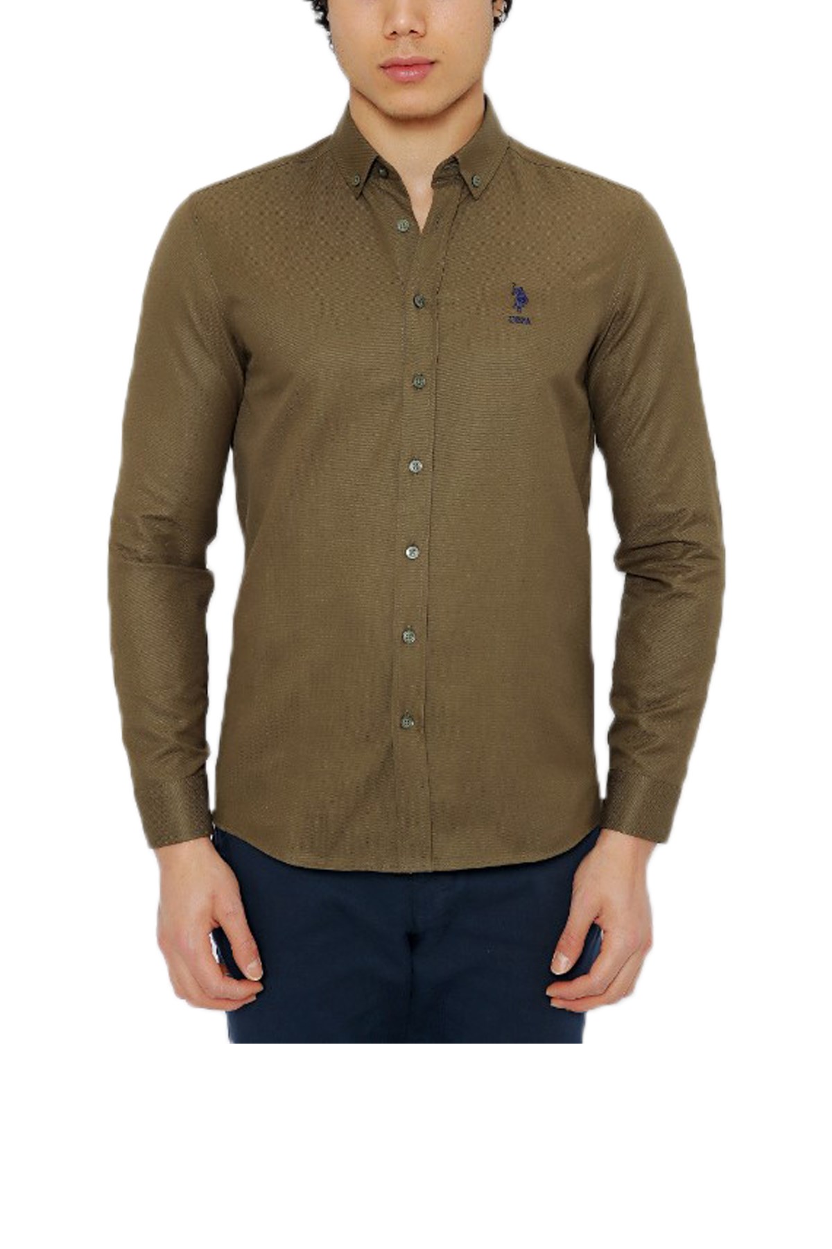 U.S. Polo Assn. Erkek Gömlek 50256741-VR111 Yeşil
