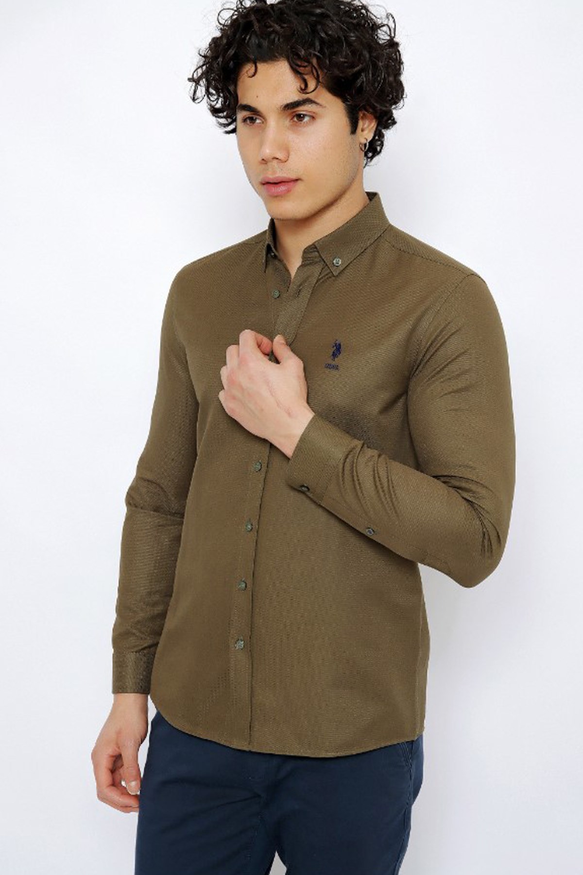 U.S. Polo Assn. Erkek Gömlek 50256741-VR111 Yeşil