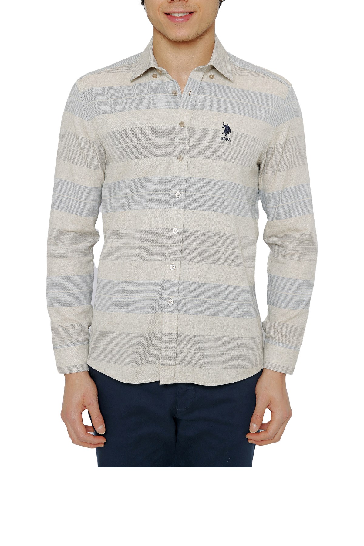 U.S. Polo Assn. Erkek Gömlek 50256977-VR049 Gri