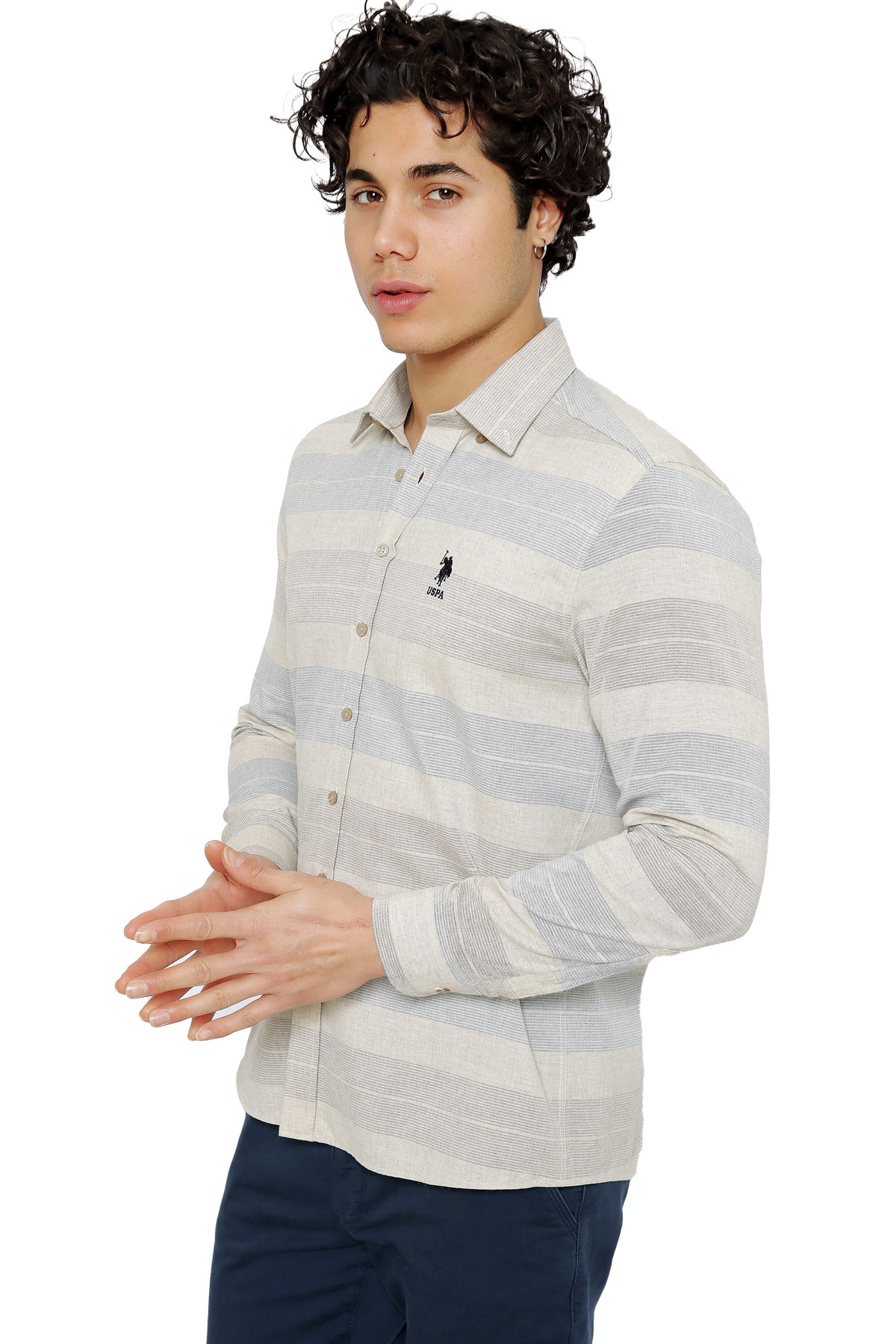 U.S. Polo Assn. Erkek Gömlek 50256977-VR049 Gri