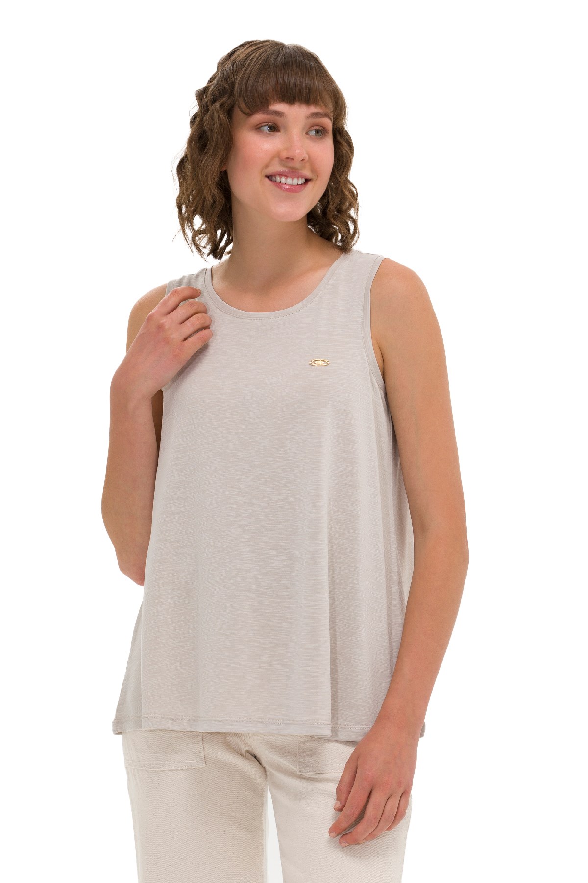 U.S. Polo Assn. Kadın Tişört 50262481-VR049 Bej