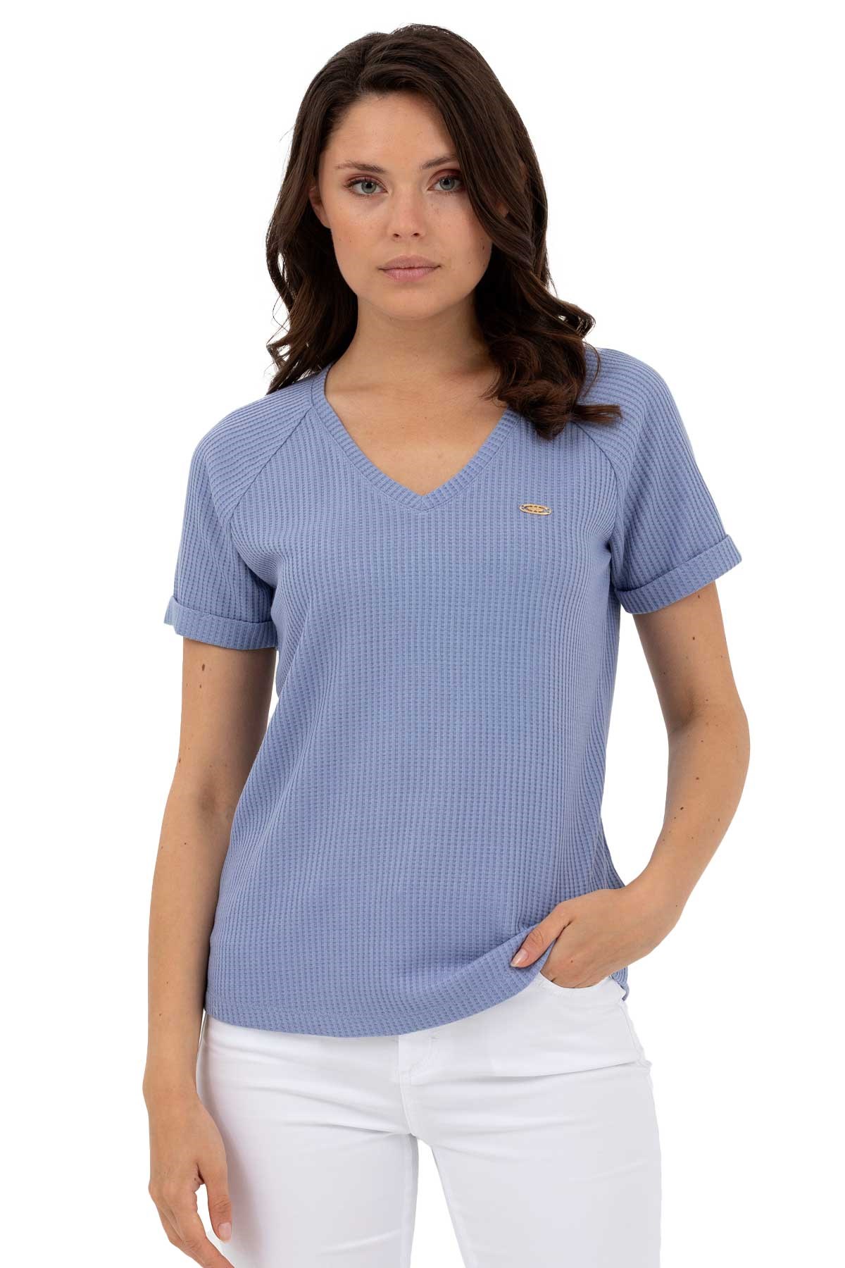 U.S. Polo Assn. Kadın Tişört 50262532-VR036 Mavi