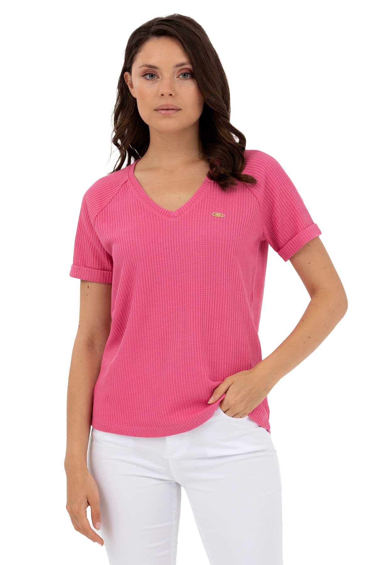 U.S. Polo Assn. Kadın Tişört 50262532-VR041 Pembe