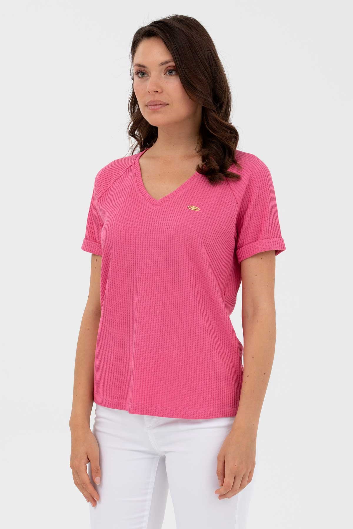 U.S. Polo Assn. Kadın Tişört 50262532-VR041 Pembe