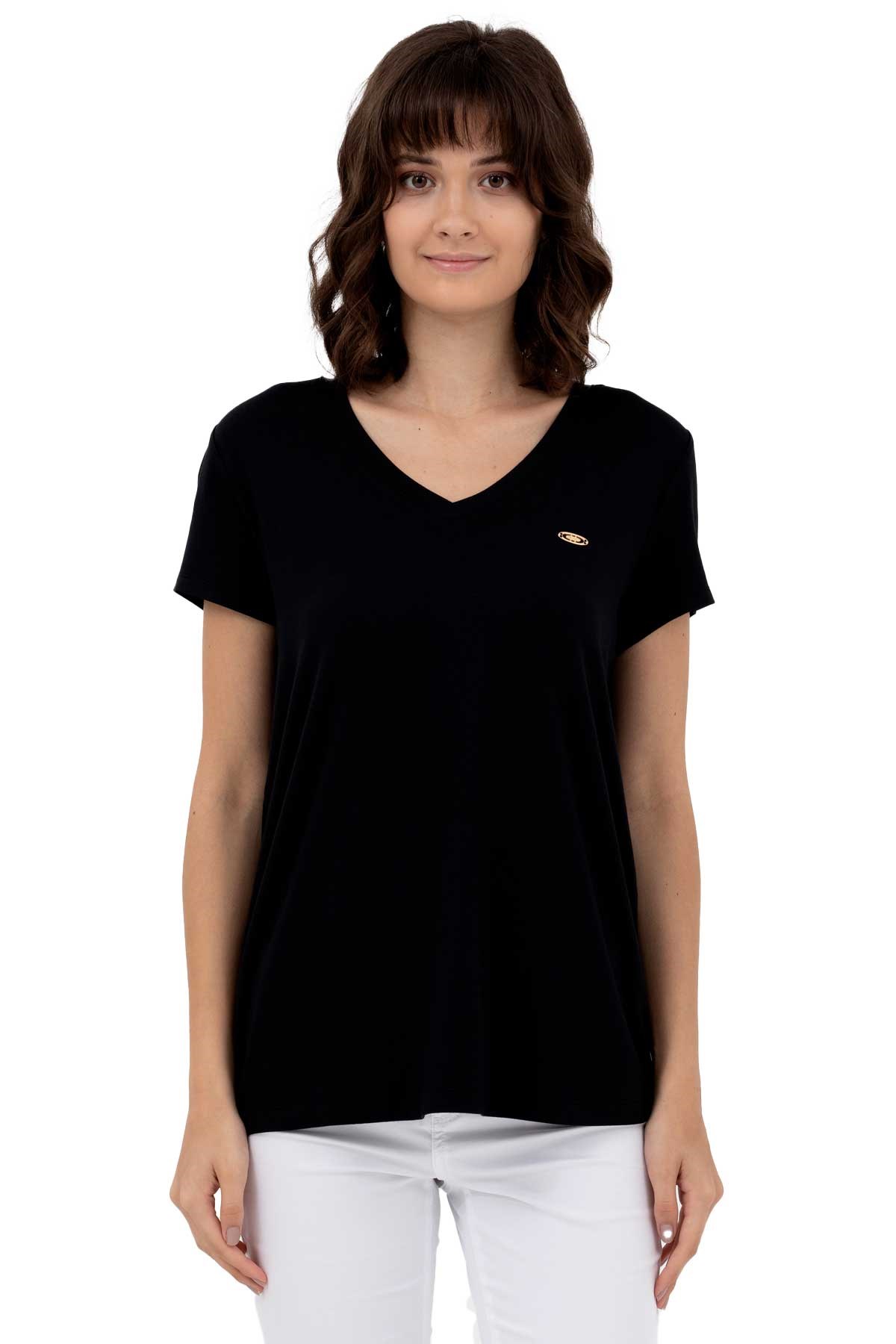 U.S. Polo Assn. Kadın Tişört 50262610-VR046 Siyah
