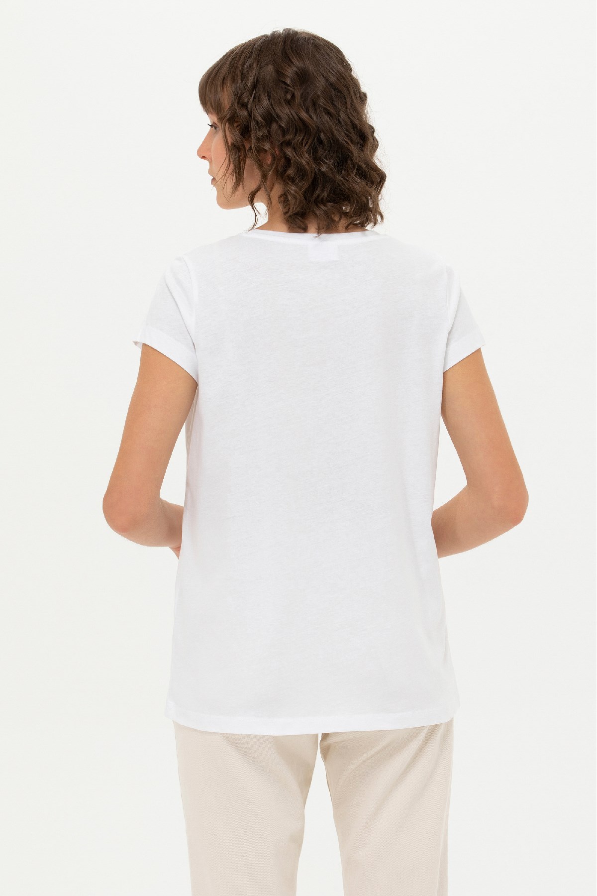 U.S. Polo Assn. Kadın Tişört 50262670-VR013 Beyaz