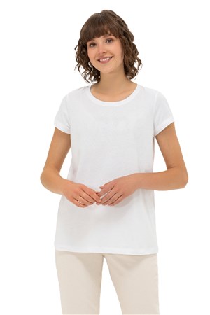 U.S. Polo Assn. Kadın Tişört 50262670-VR013 Beyaz