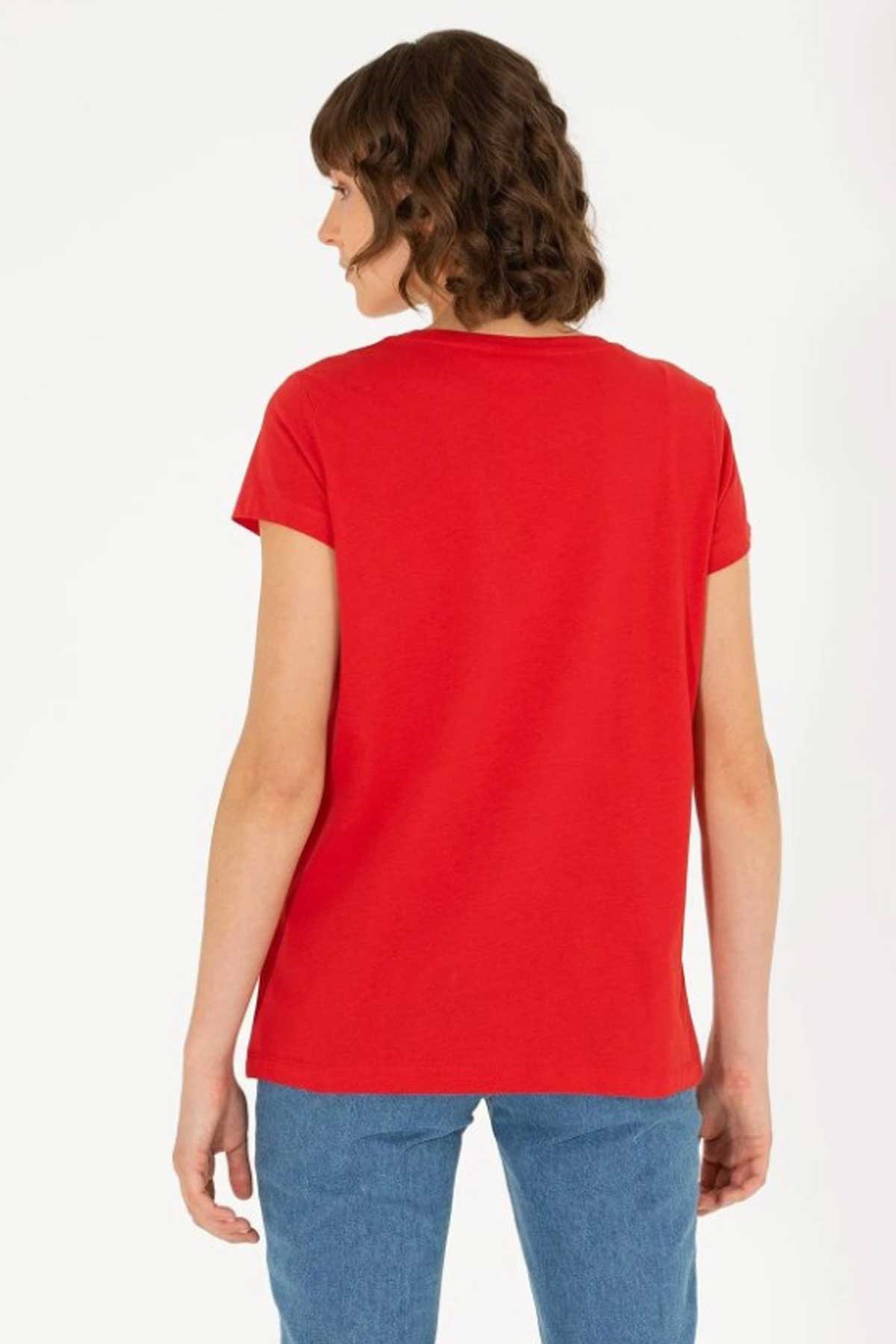 U.S. Polo Assn. Kadın Tişört 50262670-VR030 Kırmızı