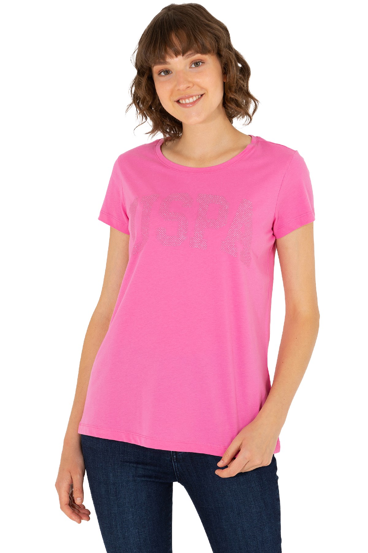 U.S. Polo Assn. Kadın Tişört 50262670-VR041 Pembe