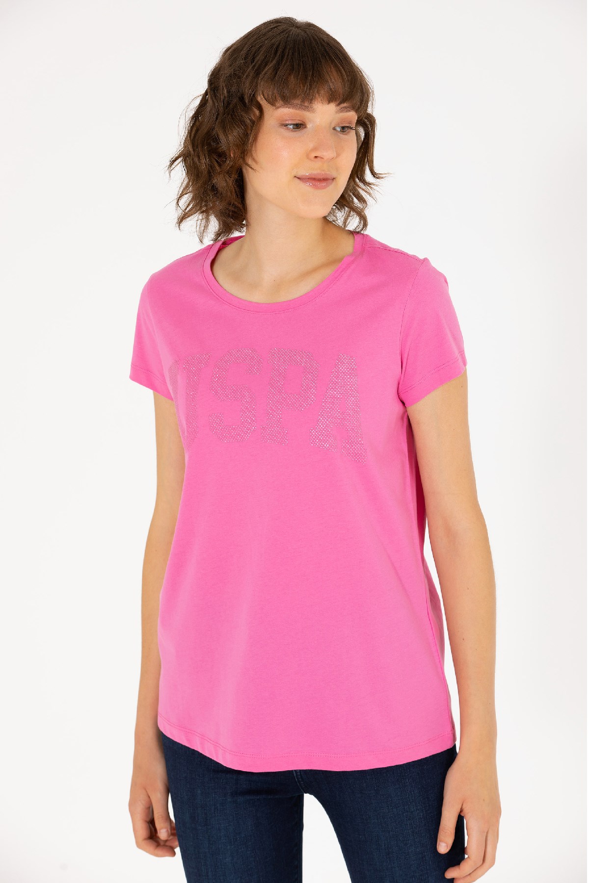 U.S. Polo Assn. Kadın Tişört 50262670-VR041 Pembe