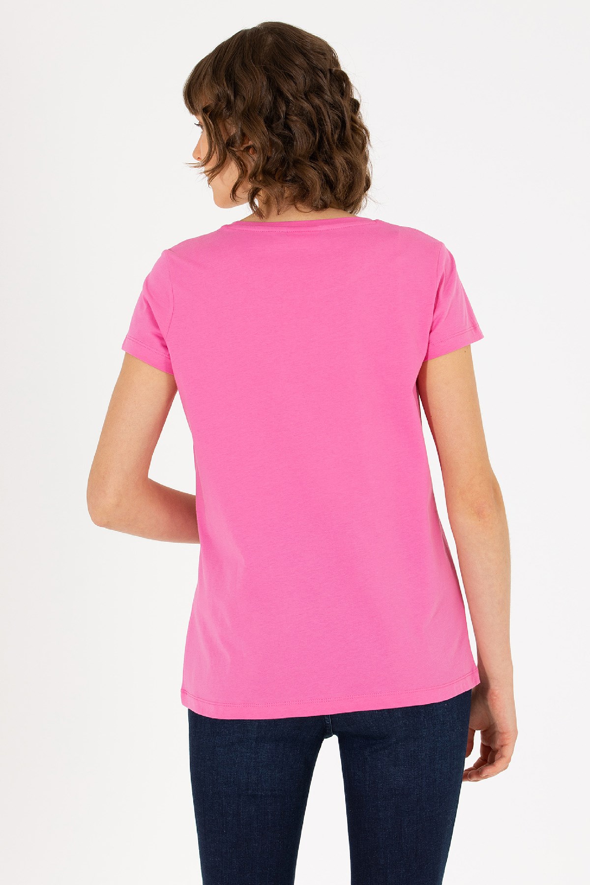 U.S. Polo Assn. Kadın Tişört 50262670-VR041 Pembe