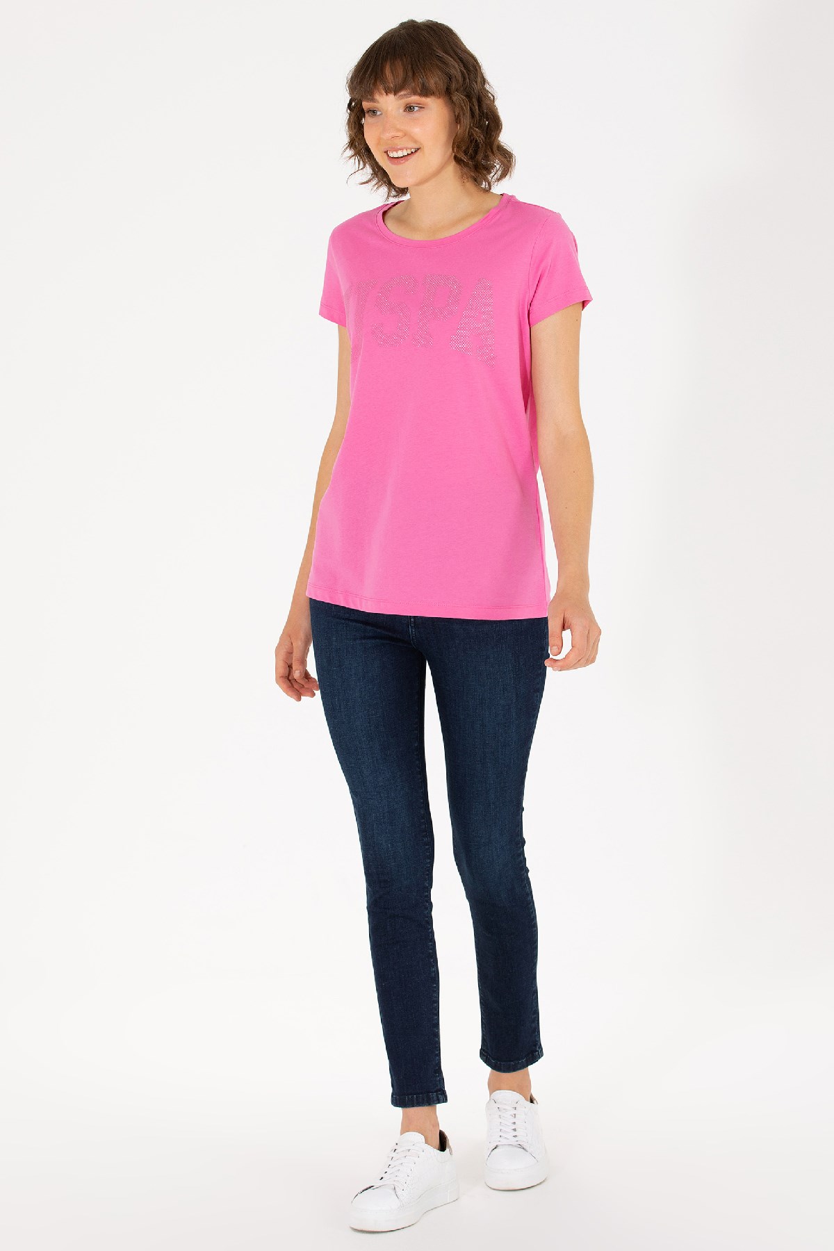 U.S. Polo Assn. Kadın Tişört 50262670-VR041 Pembe