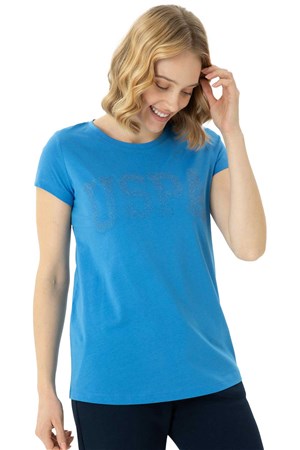 U.S. Polo Assn. Kadın Tişört 50262670-VR045 Mavi
