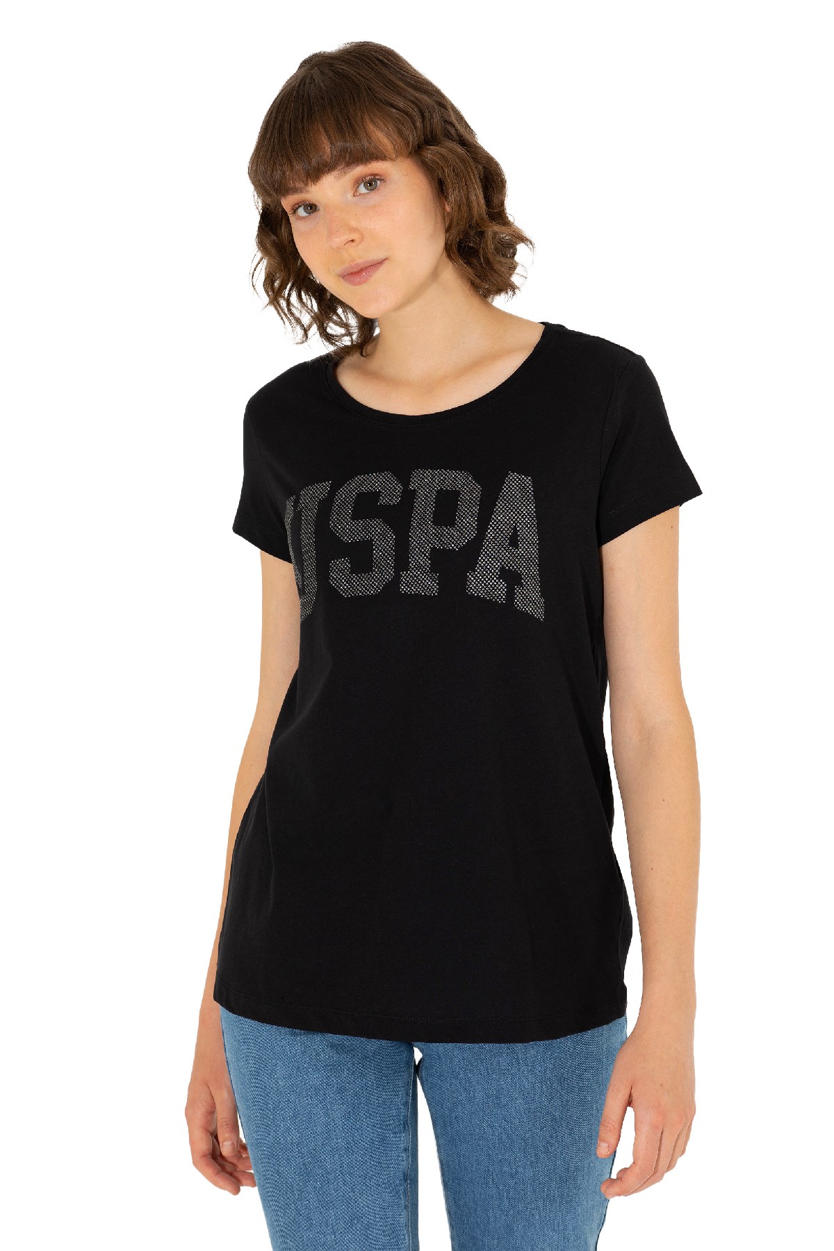 U.S. Polo Assn. Kadın Tişört 50262670-VR046 Siyah