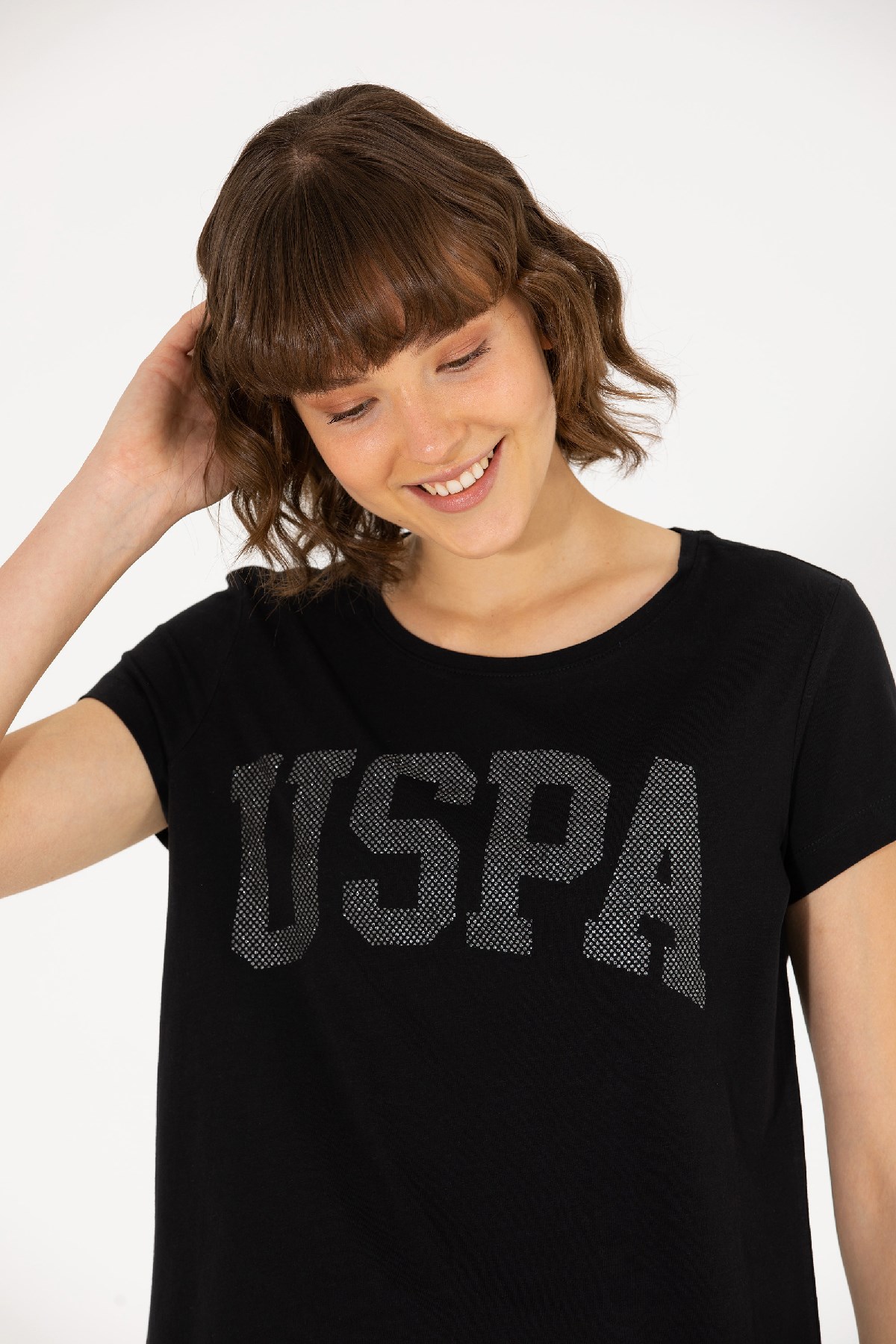 U.S. Polo Assn. Kadın Tişört 50262670-VR046 Siyah