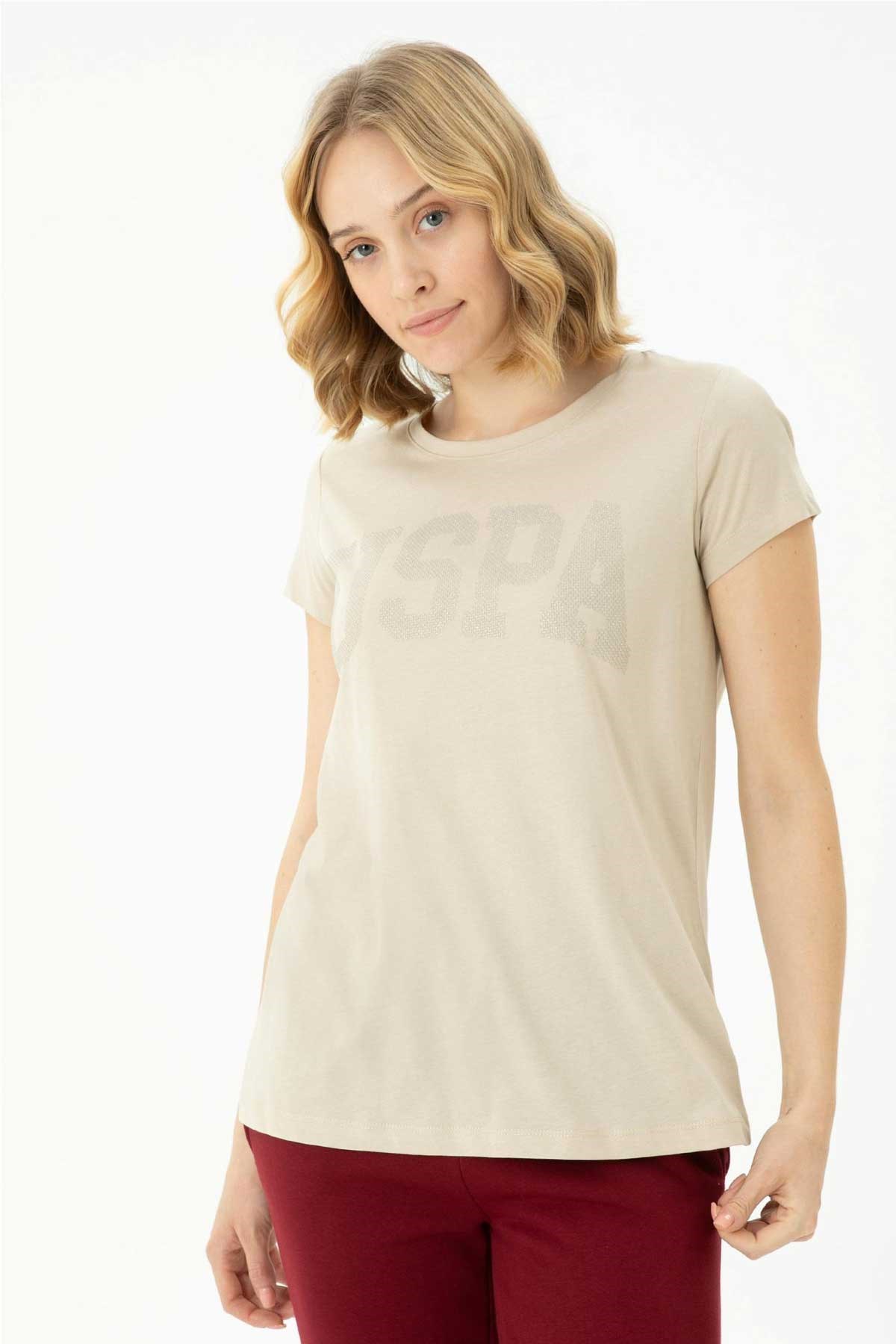 U.S. Polo Assn. Kadın Tişört 50262670-VR049 Bej