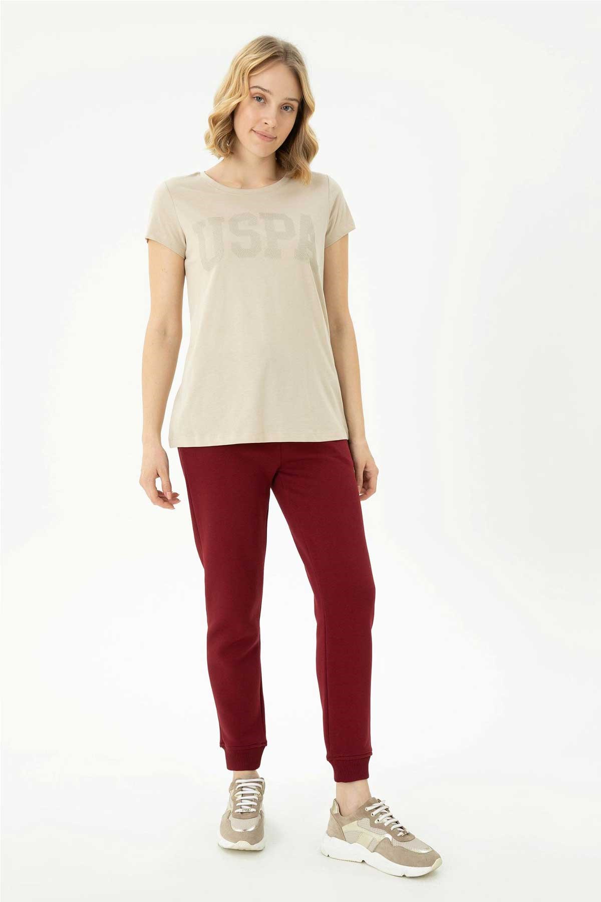 U.S. Polo Assn. Kadın Tişört 50262670-VR049 Bej