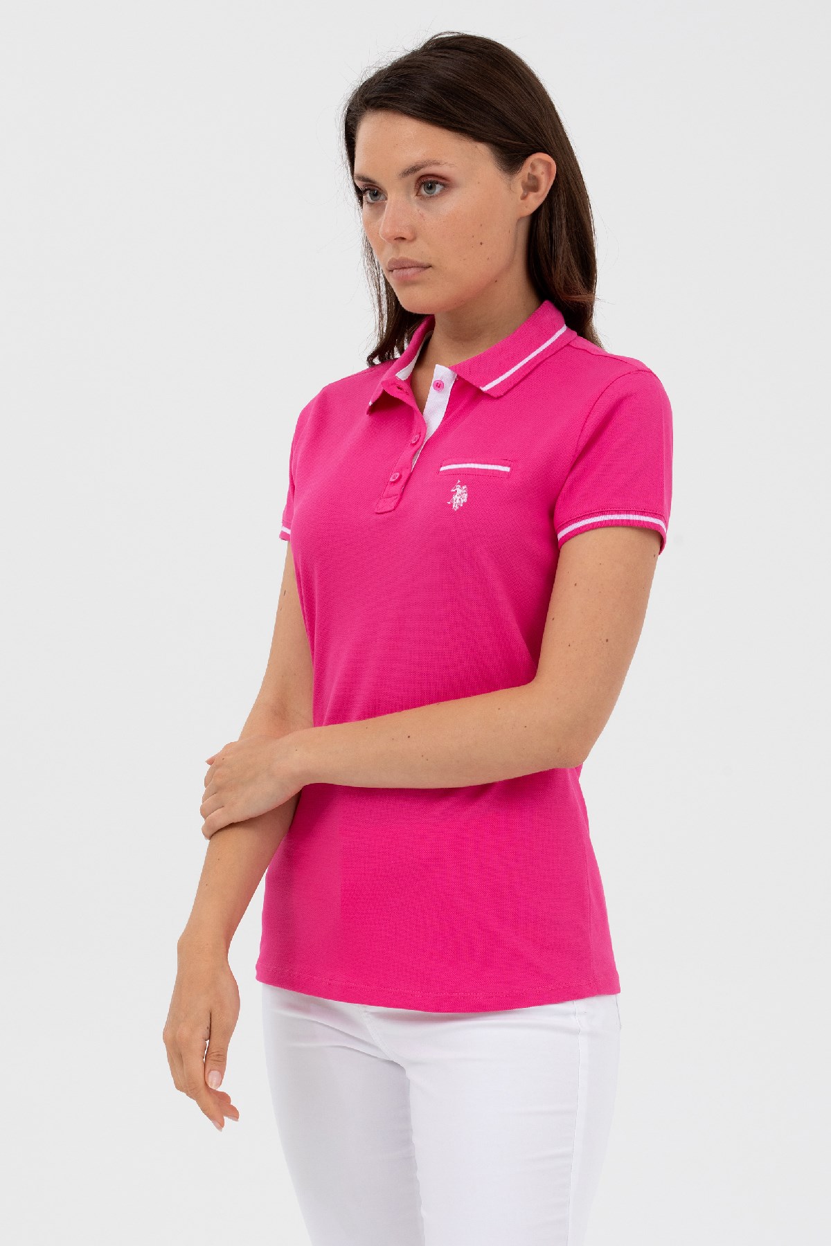 U.S. Polo Assn. Kadın Tişört 50262671-VR023 Pembe