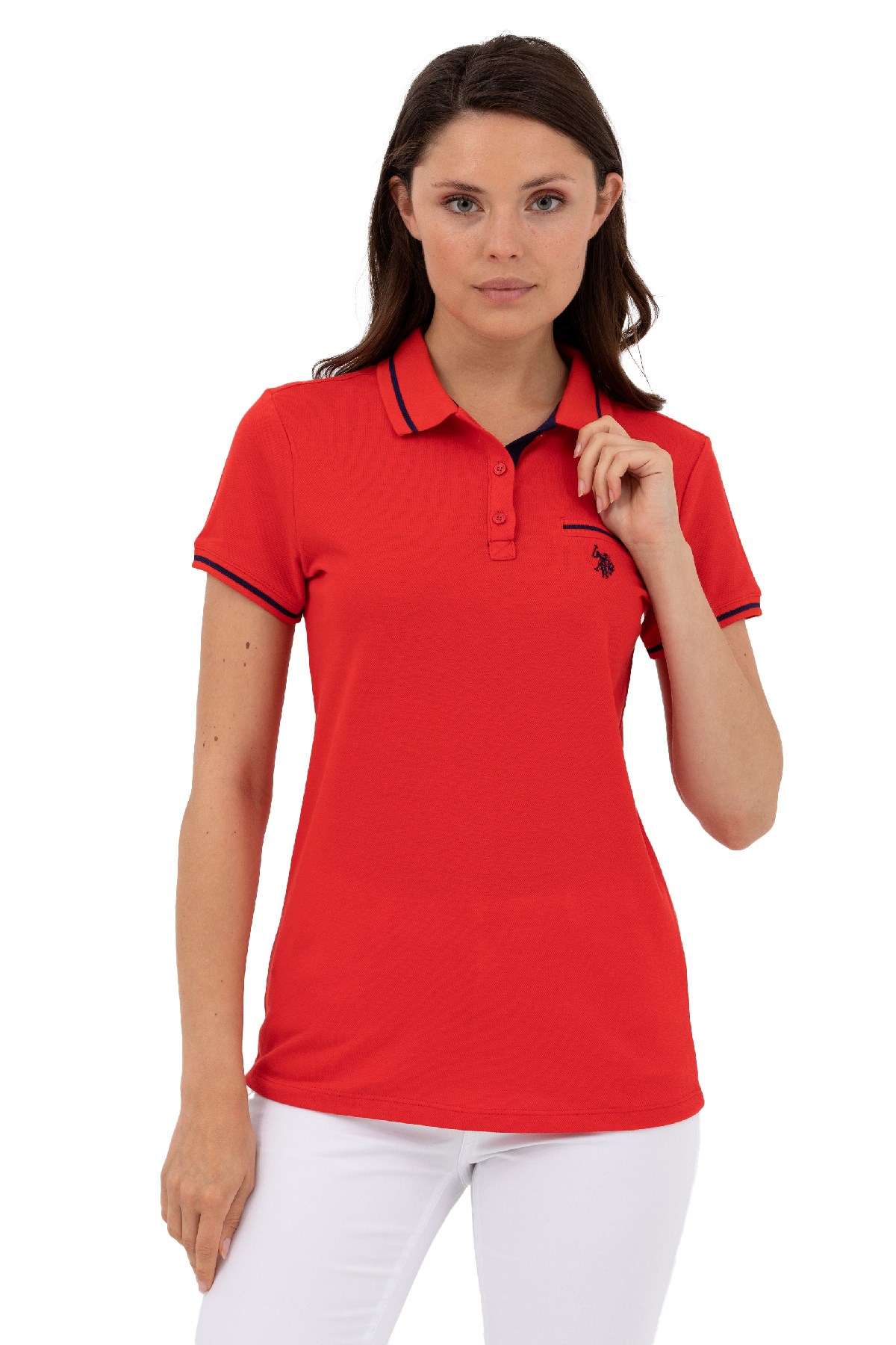 U.S. Polo Assn. Kadın Tişört 50262671-VR030 Kırmızı