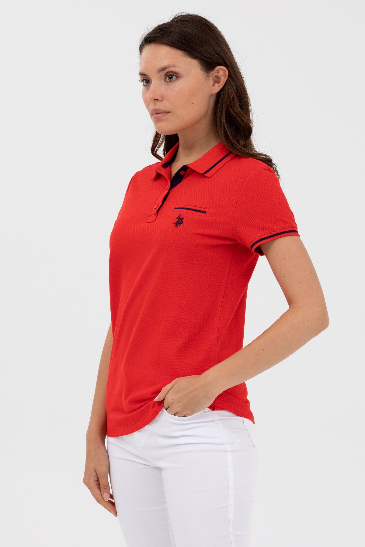 U.S. Polo Assn. Kadın Tişört 50262671-VR030 Kırmızı